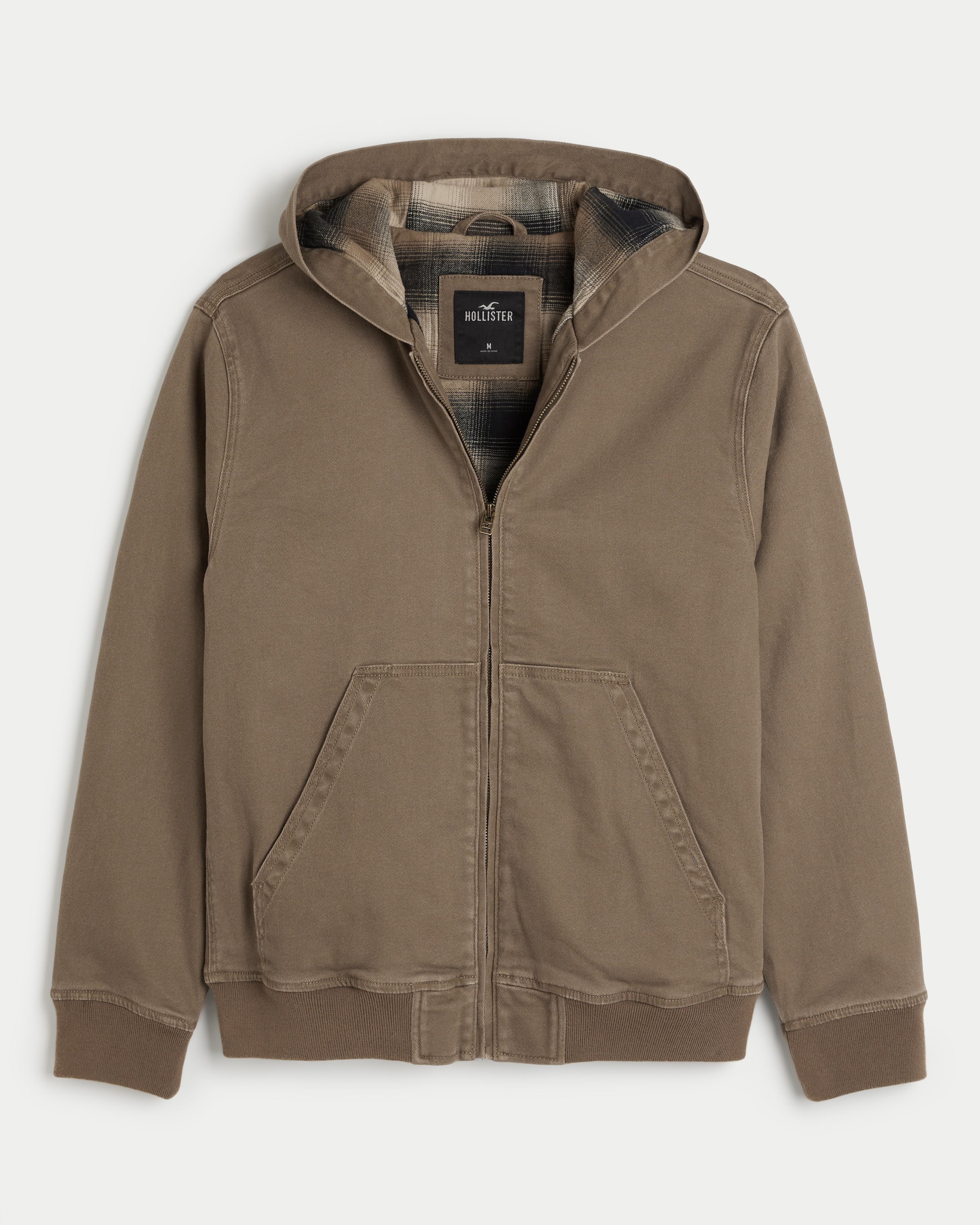 Hollister Hooded Workwear Bomber Jacket in Brown for Men