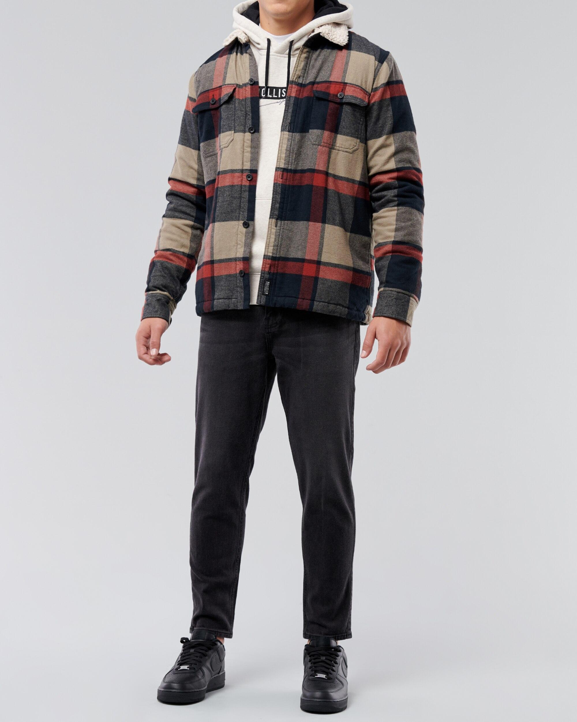 Hollister Sherpa-lined Flannel Shirt Jacket for Men | Lyst UK