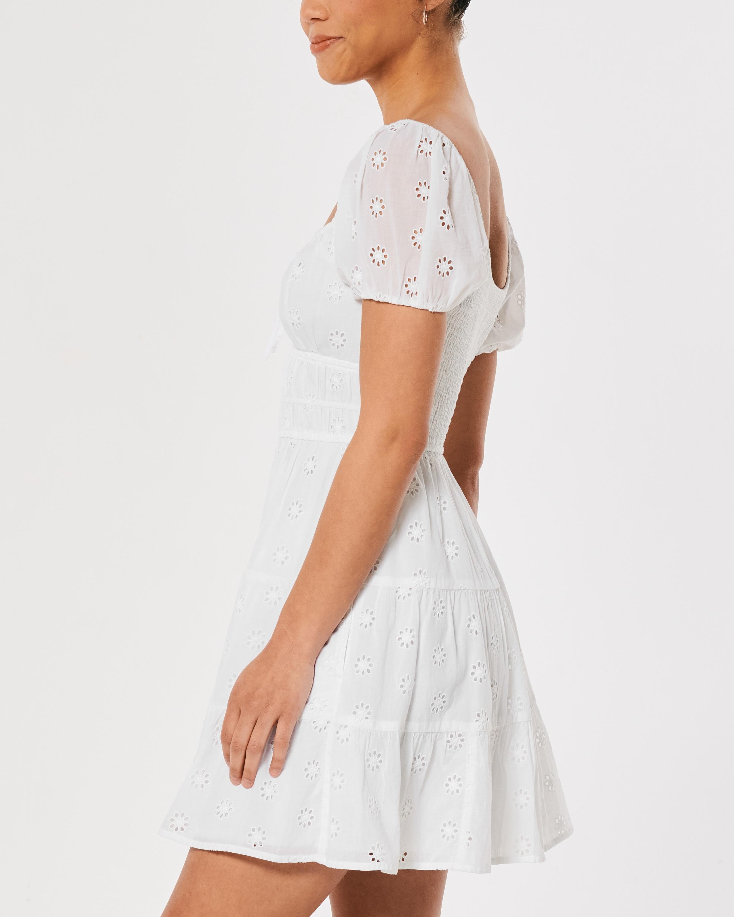 short-sleeve channeled waist mini dress Short Sleeve Cinched Waist Button Down Tailored Mini Dress In Cream | EGO US