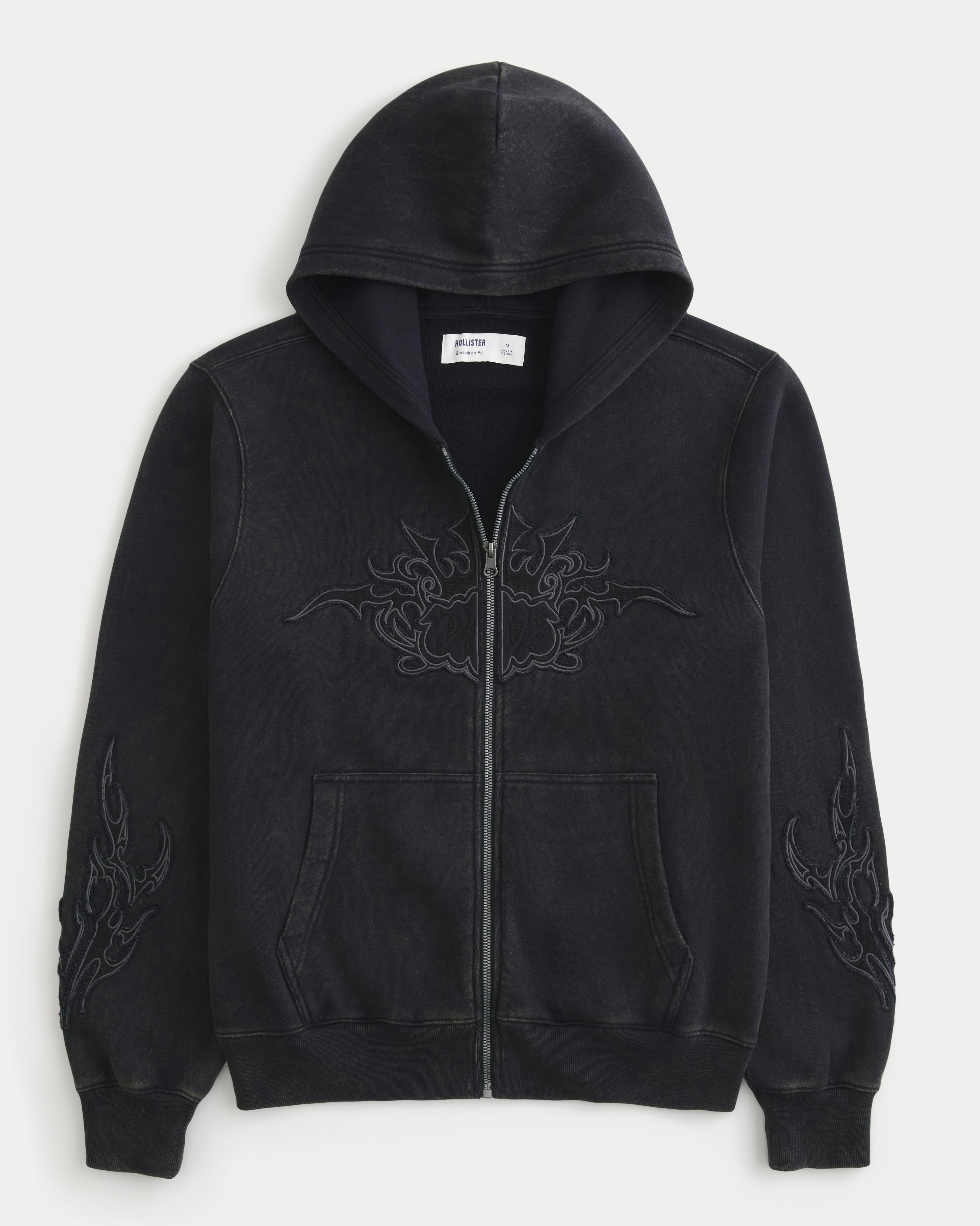 Zipper Hollister Hoodie Mens Uk Hollister Shrunken Graphic Zip-up