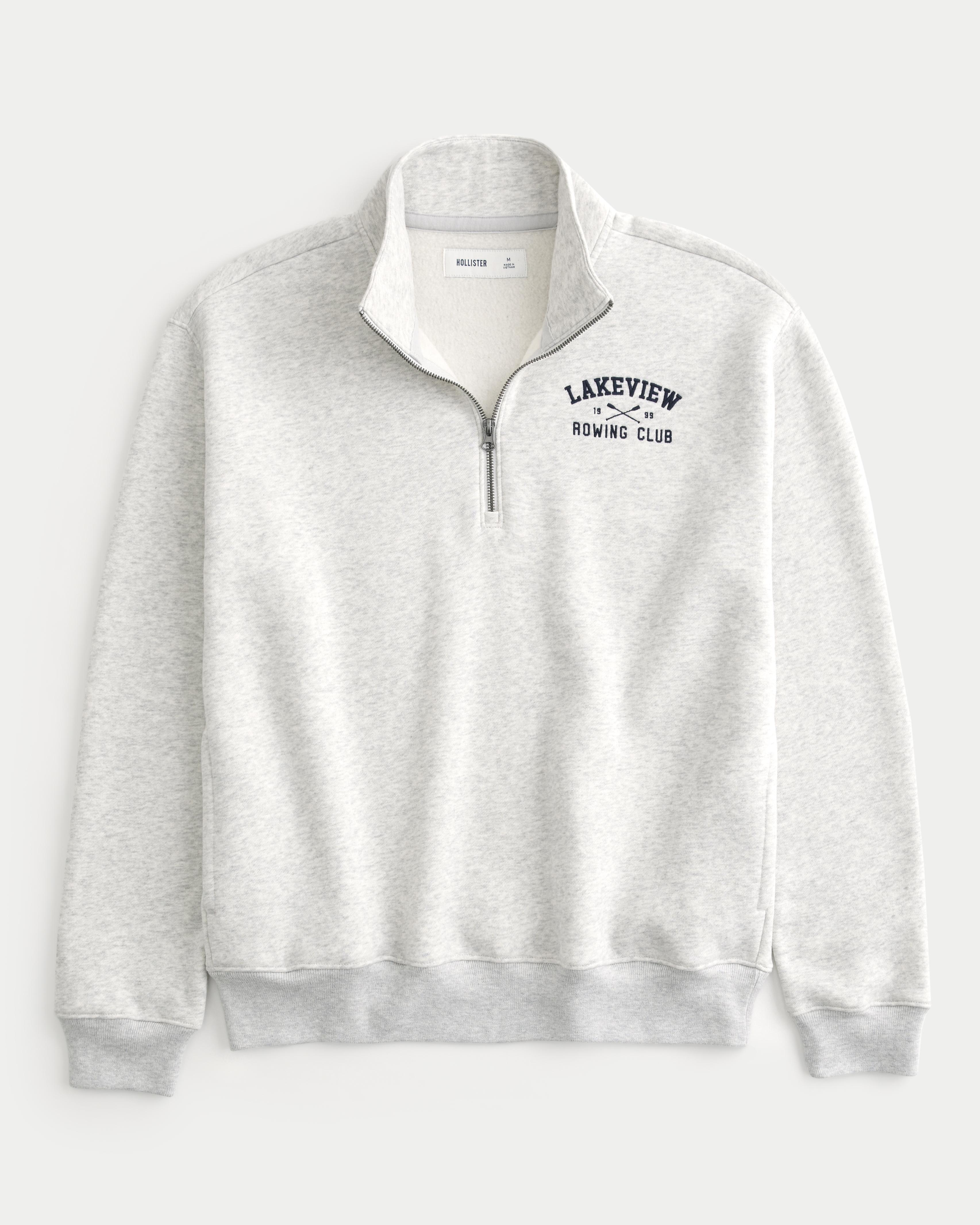 Hollister Lässiges Sweatshirt mit kurzem Reißverschluss und Rowing