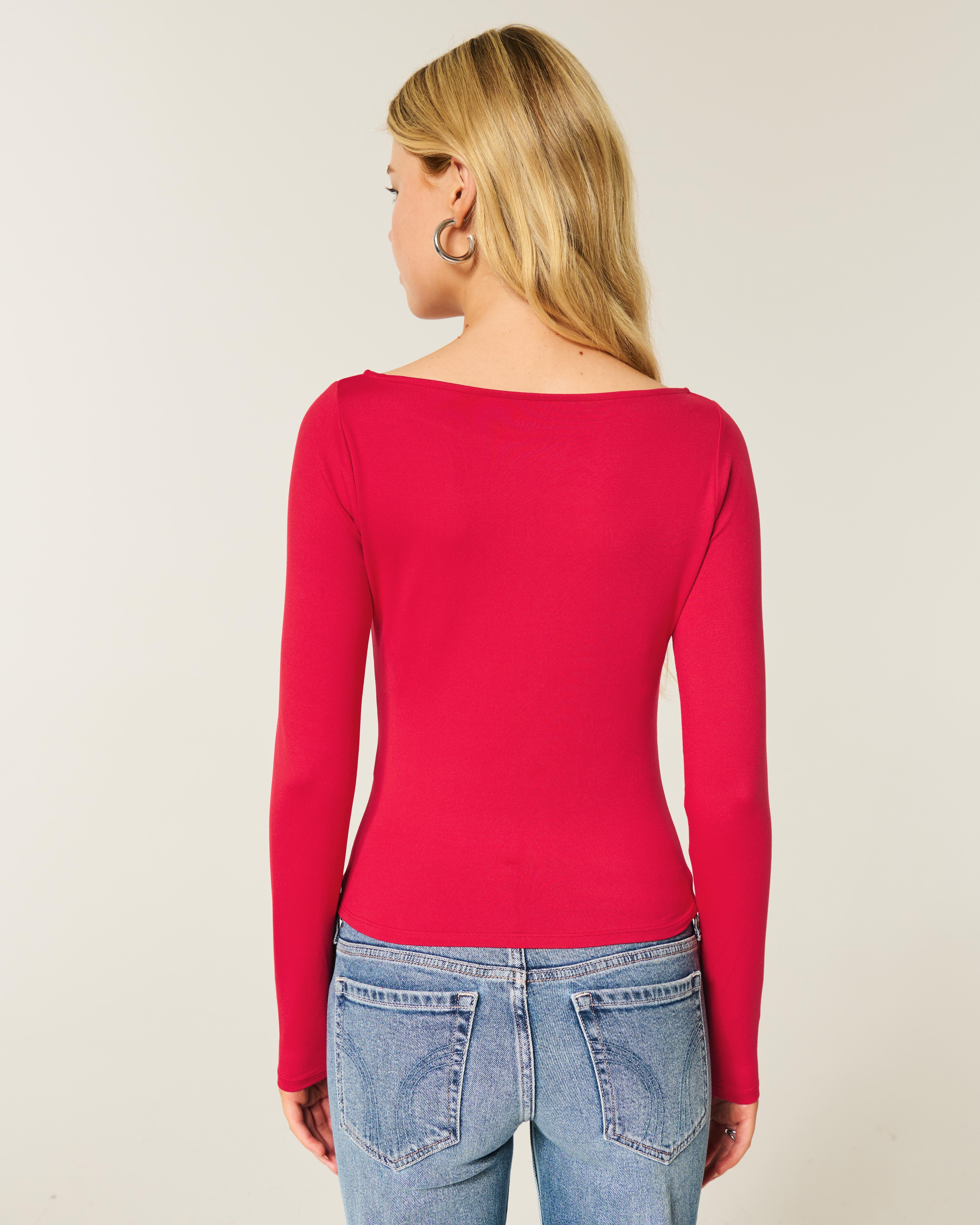 Jeans Hollister Red Long Sleeve Hollister Long-sleeve Seamless
