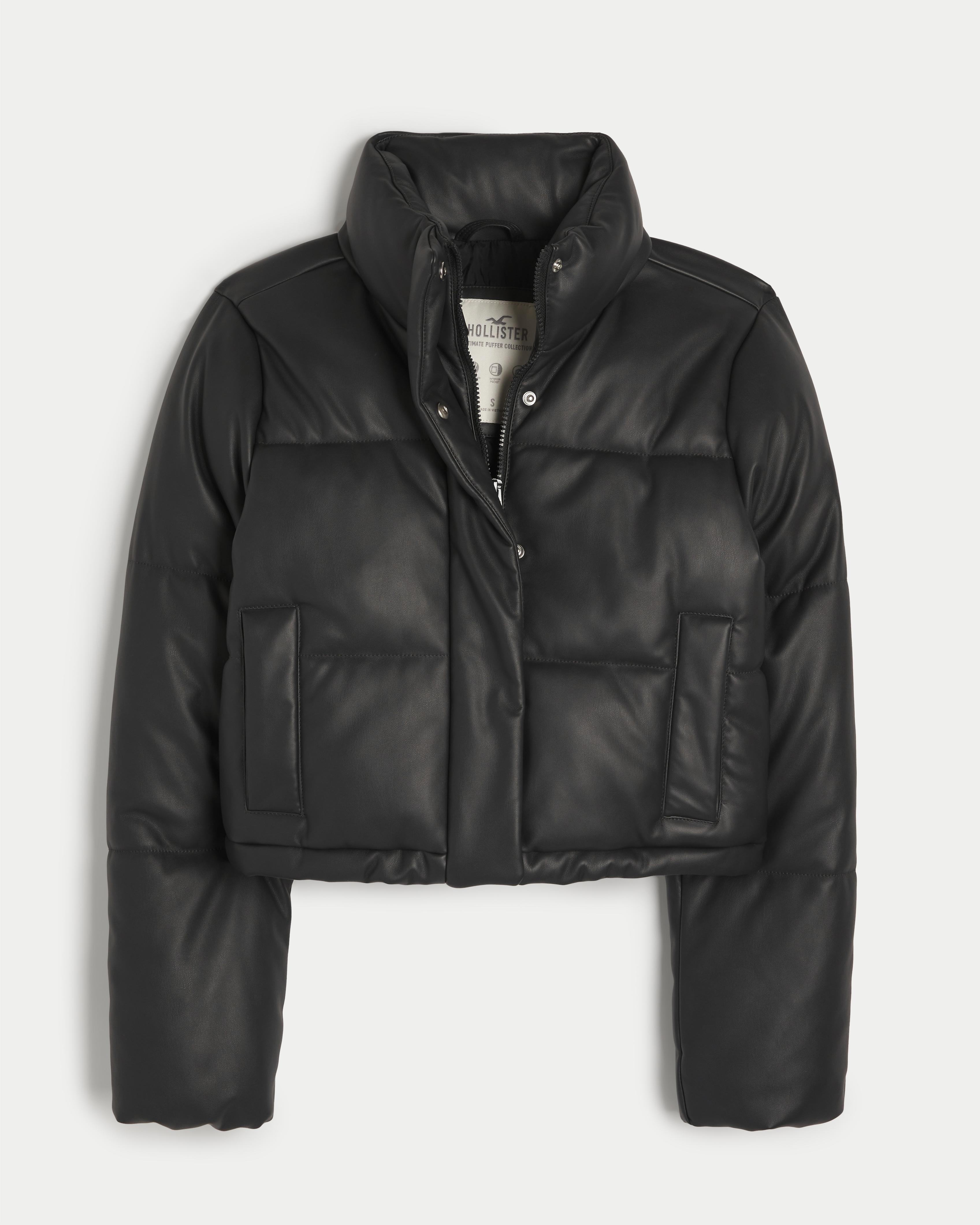Hollister black shop leather jacket