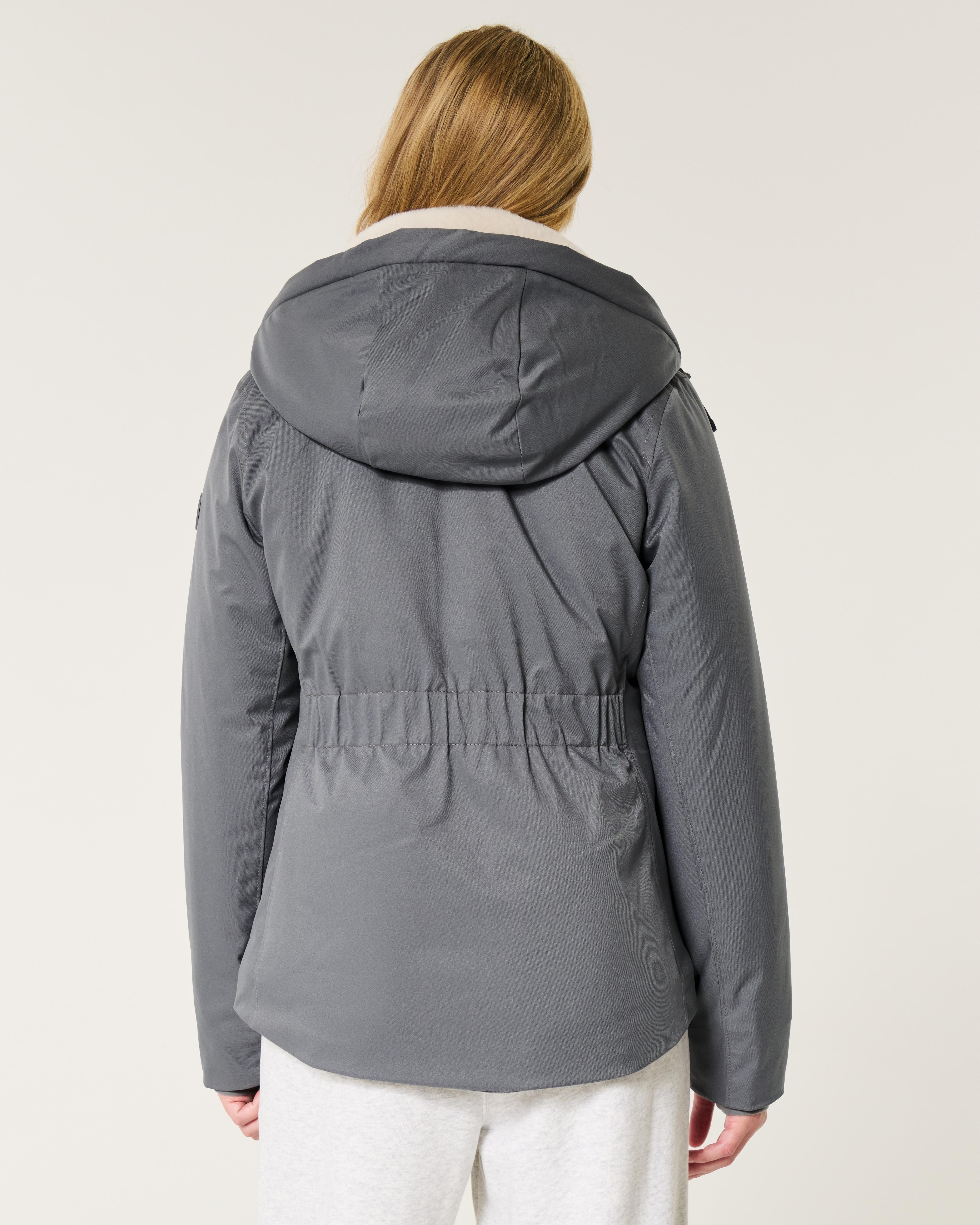 Hollister Faux Fur-lined All-weather Jacket in Grey Lyst UK