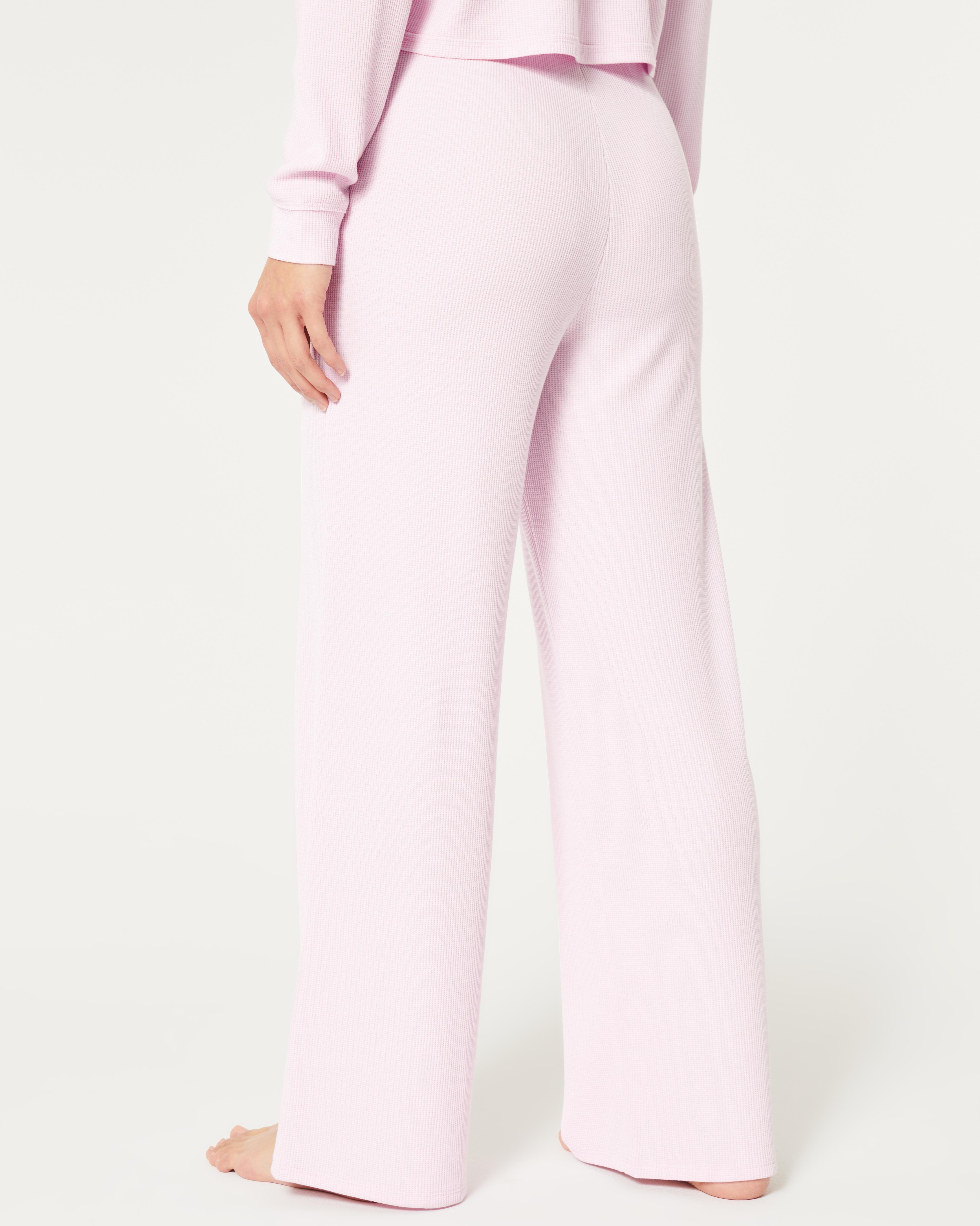 Pink Hollister Cozy Waffle Sleep Set Pink Hollister Pant Hollister