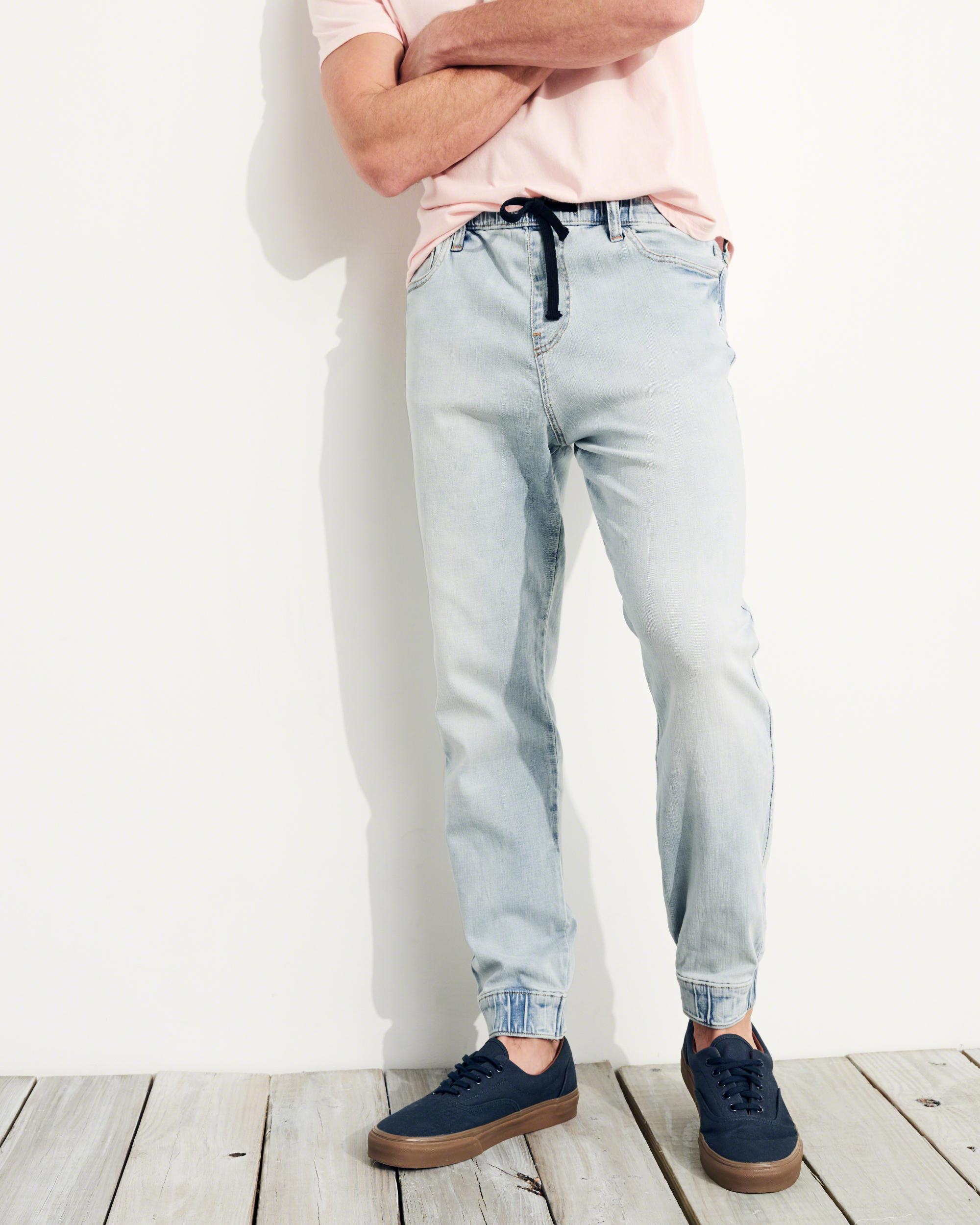 advanced stretch denim jogger pants
