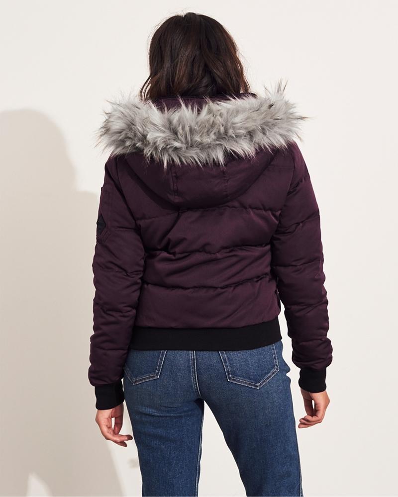 hollister cozy lined down bomber jacket
