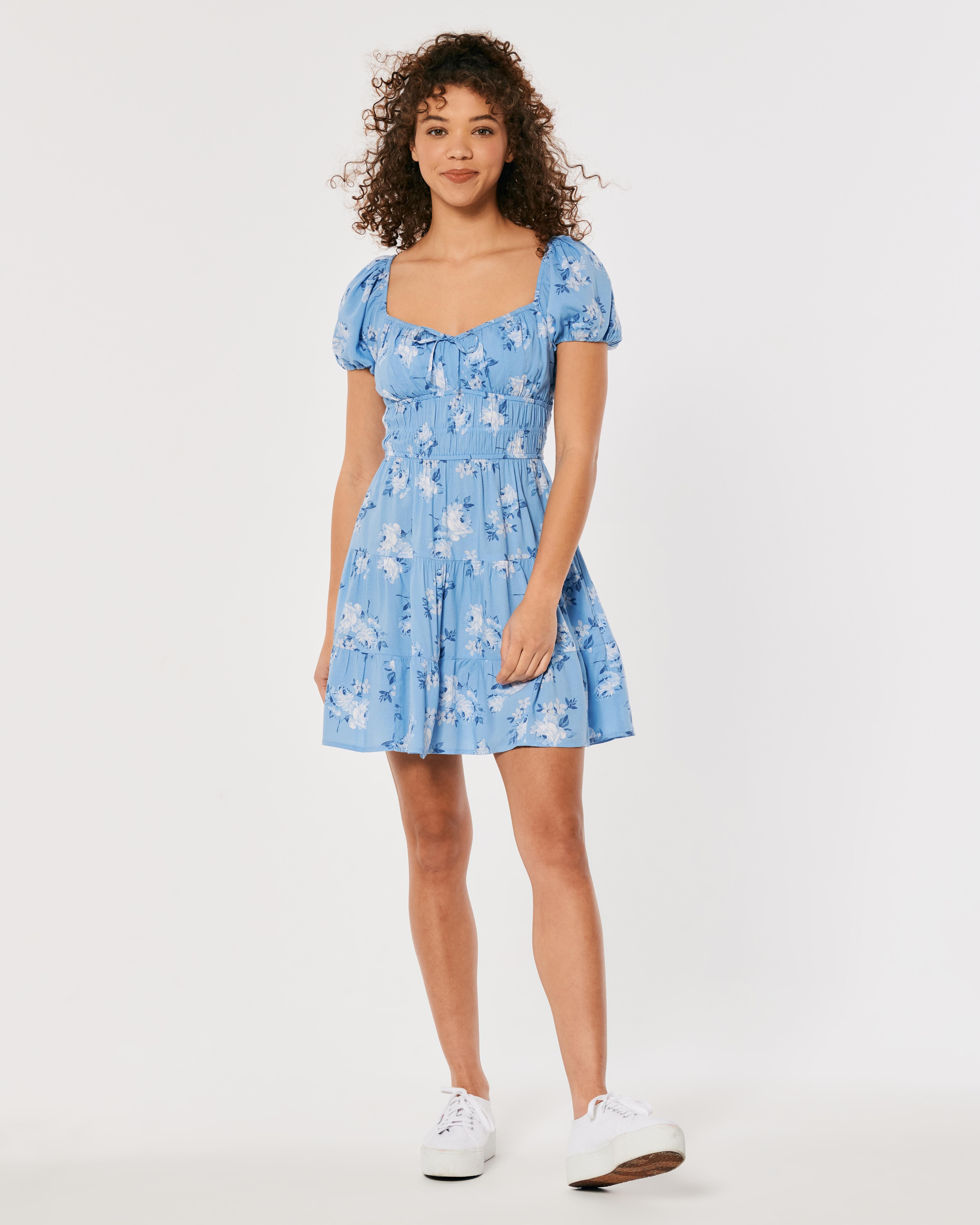 short-sleeve channeled waist mini dress Home