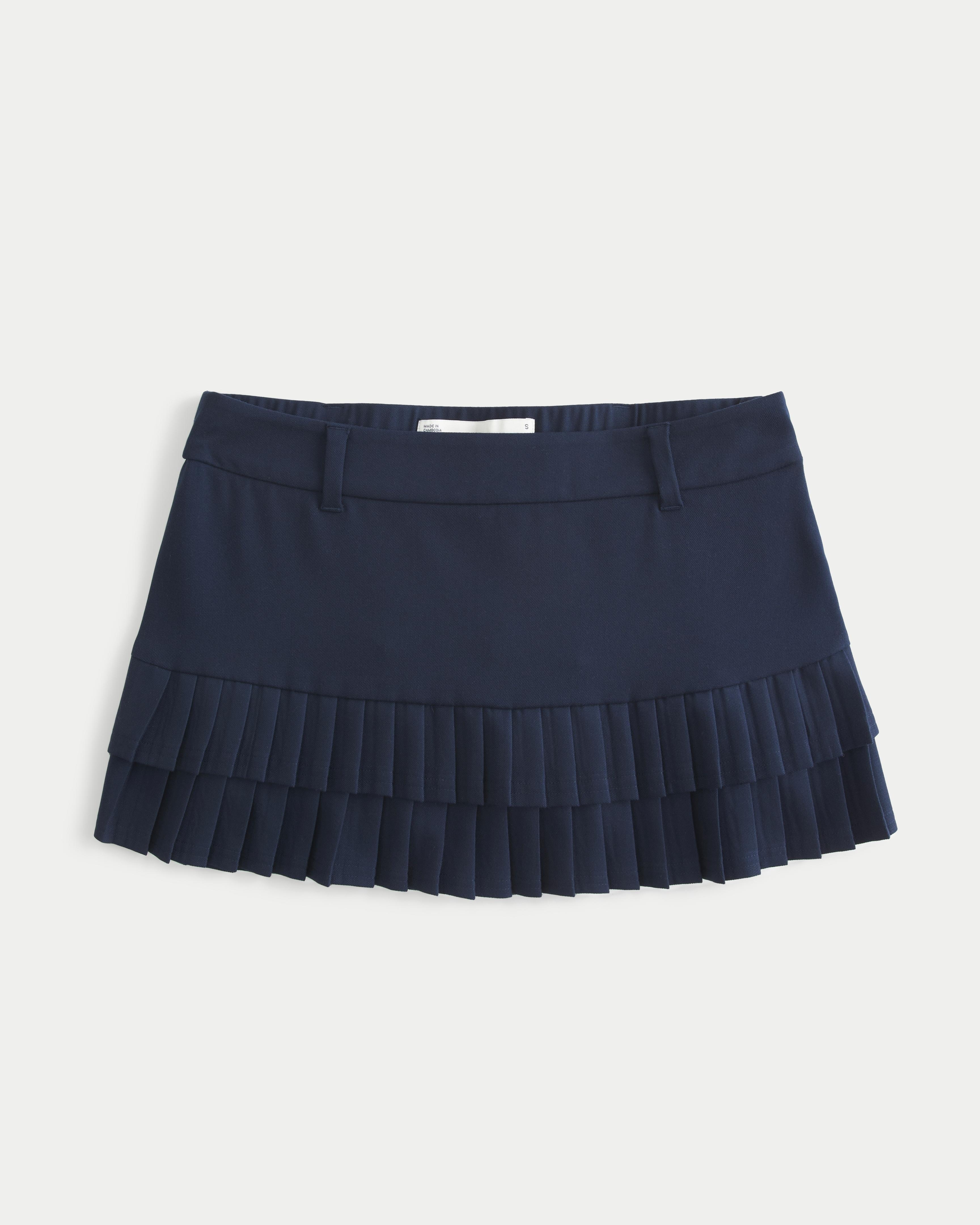 Hollister Micro-pleat Mini Skort in Blue Lyst UK