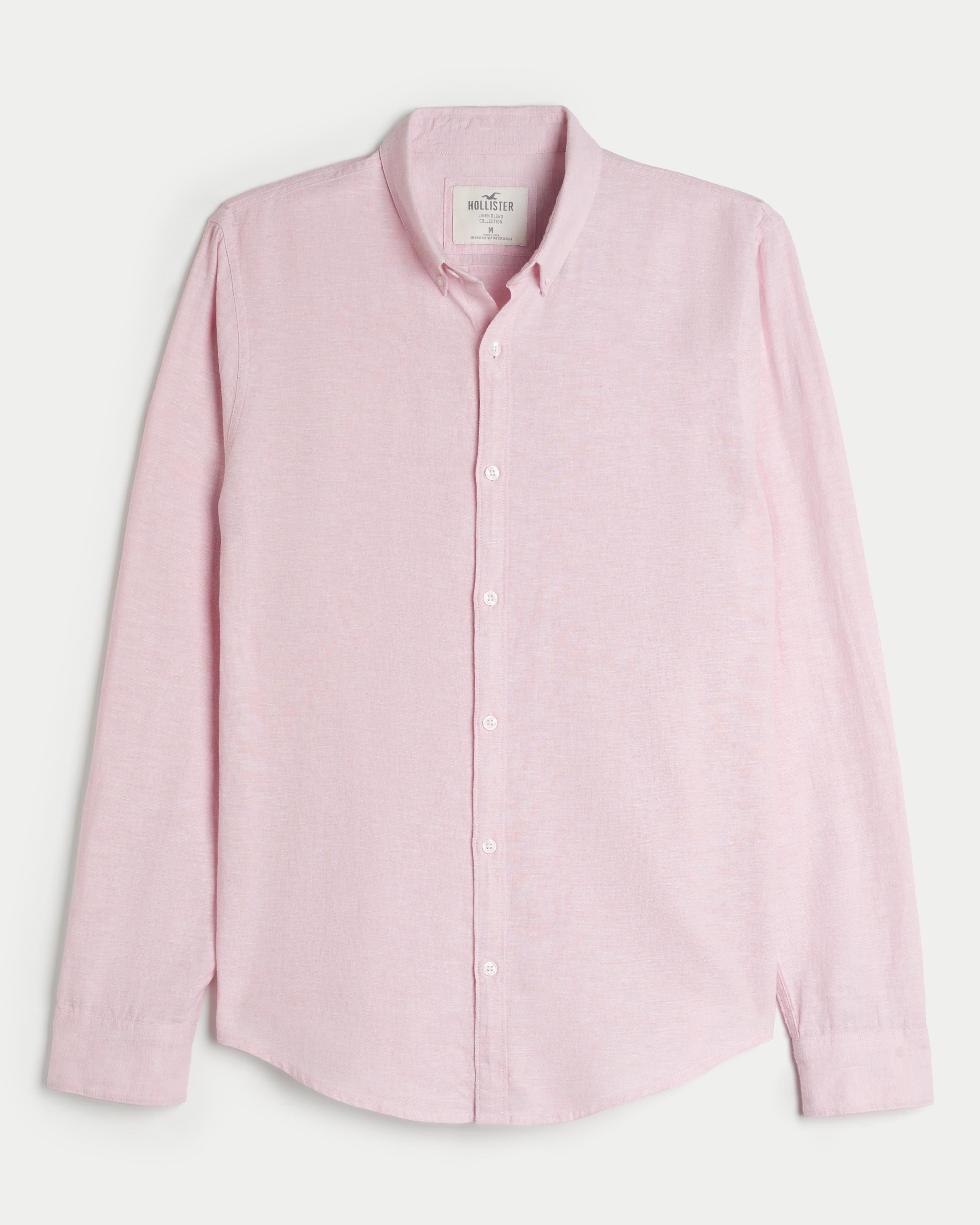 Hollister Linen blend Shirt in Pink for Men Lyst UK