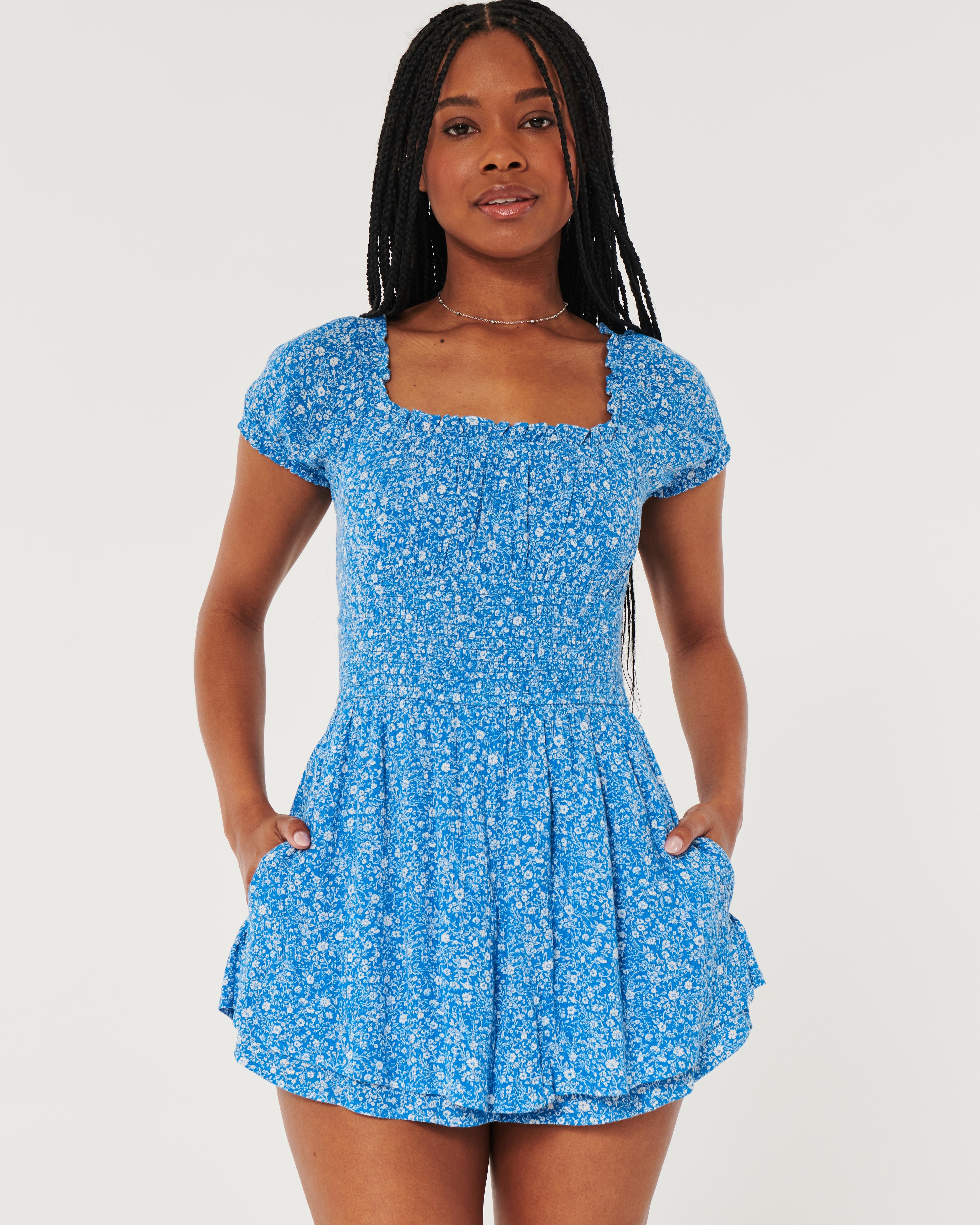 Hollister blue romper sale