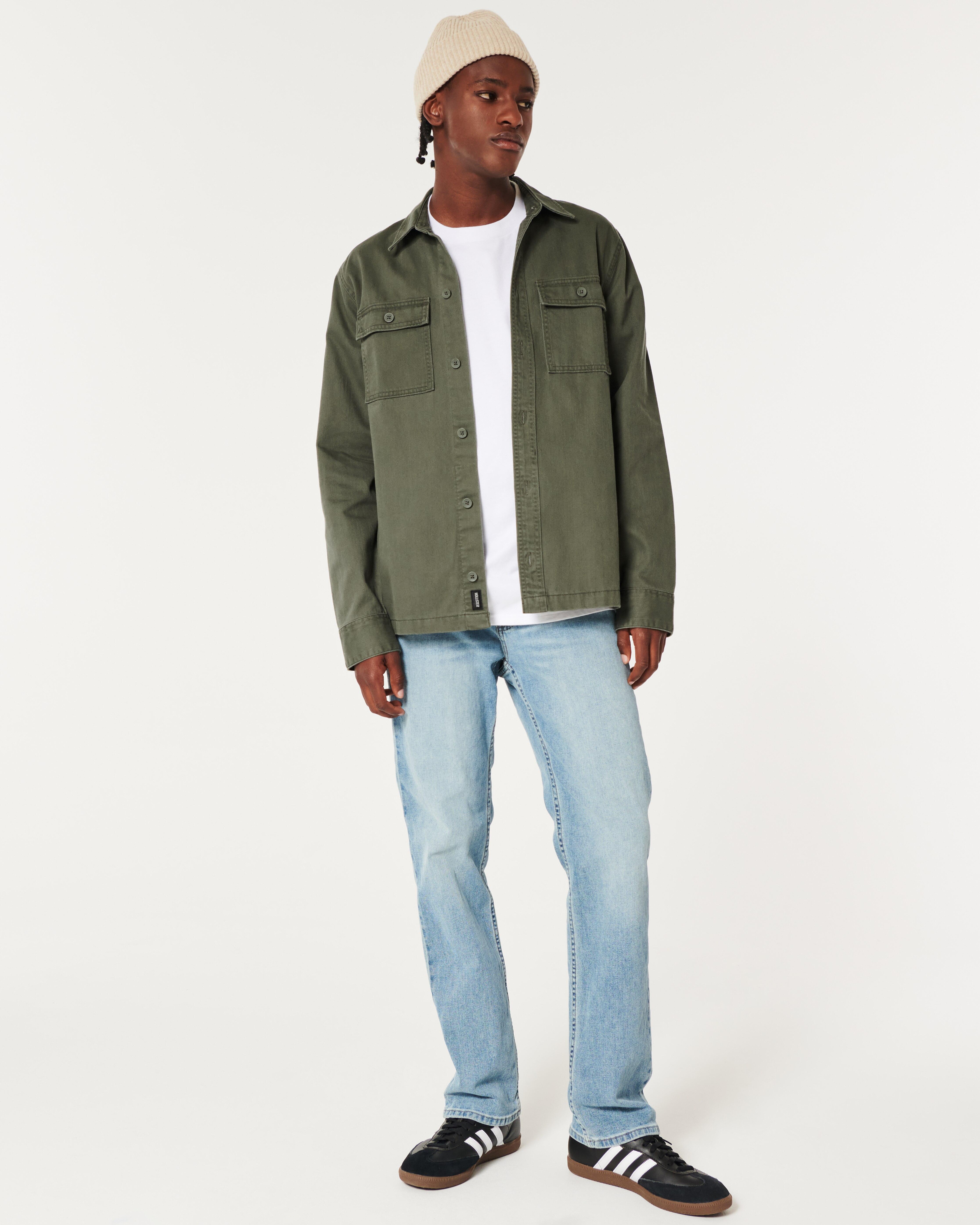 Hollister khaki jacket cheap