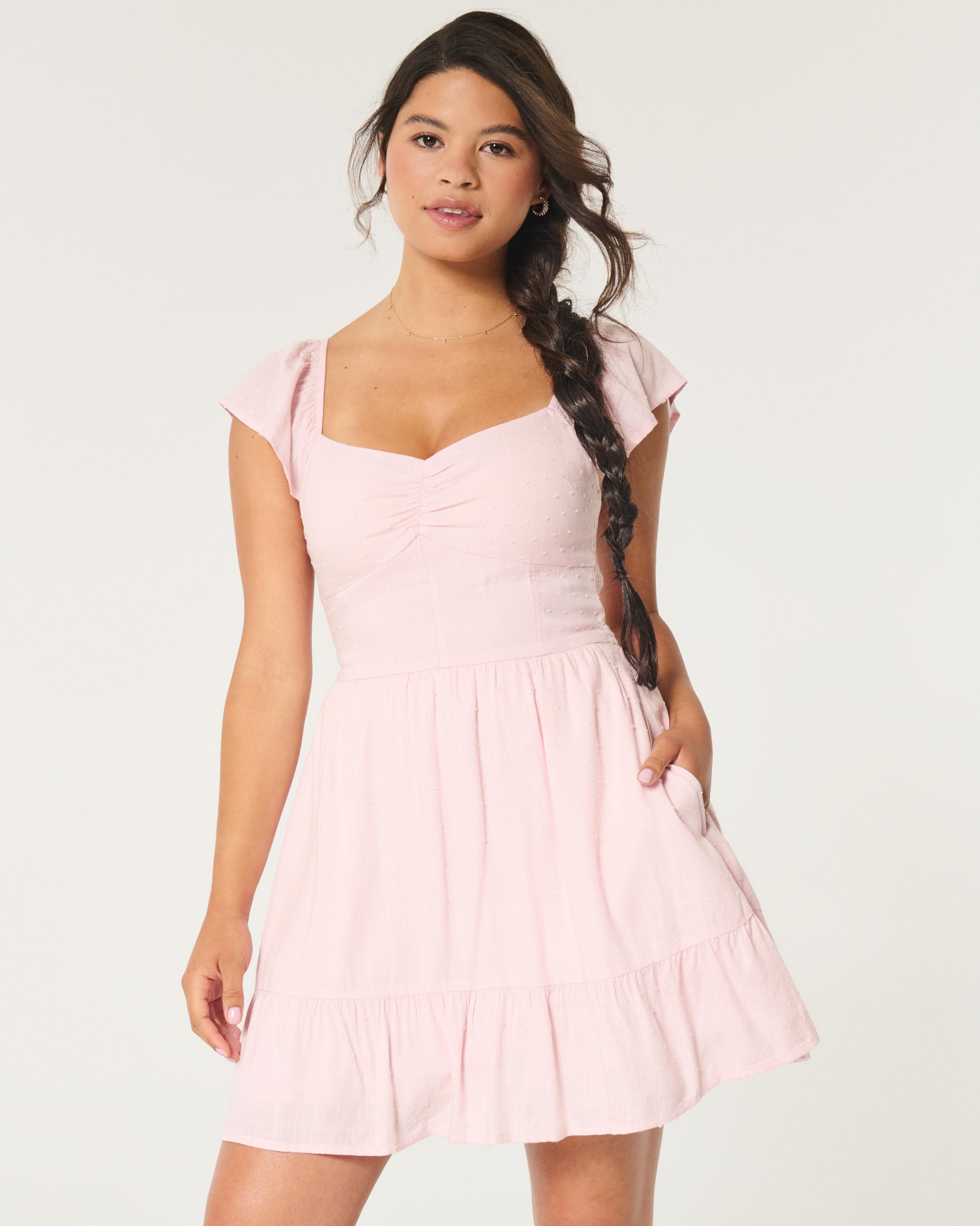 Pink Hollister Sundresses Women's Strapless Bow Mini Dress Women's