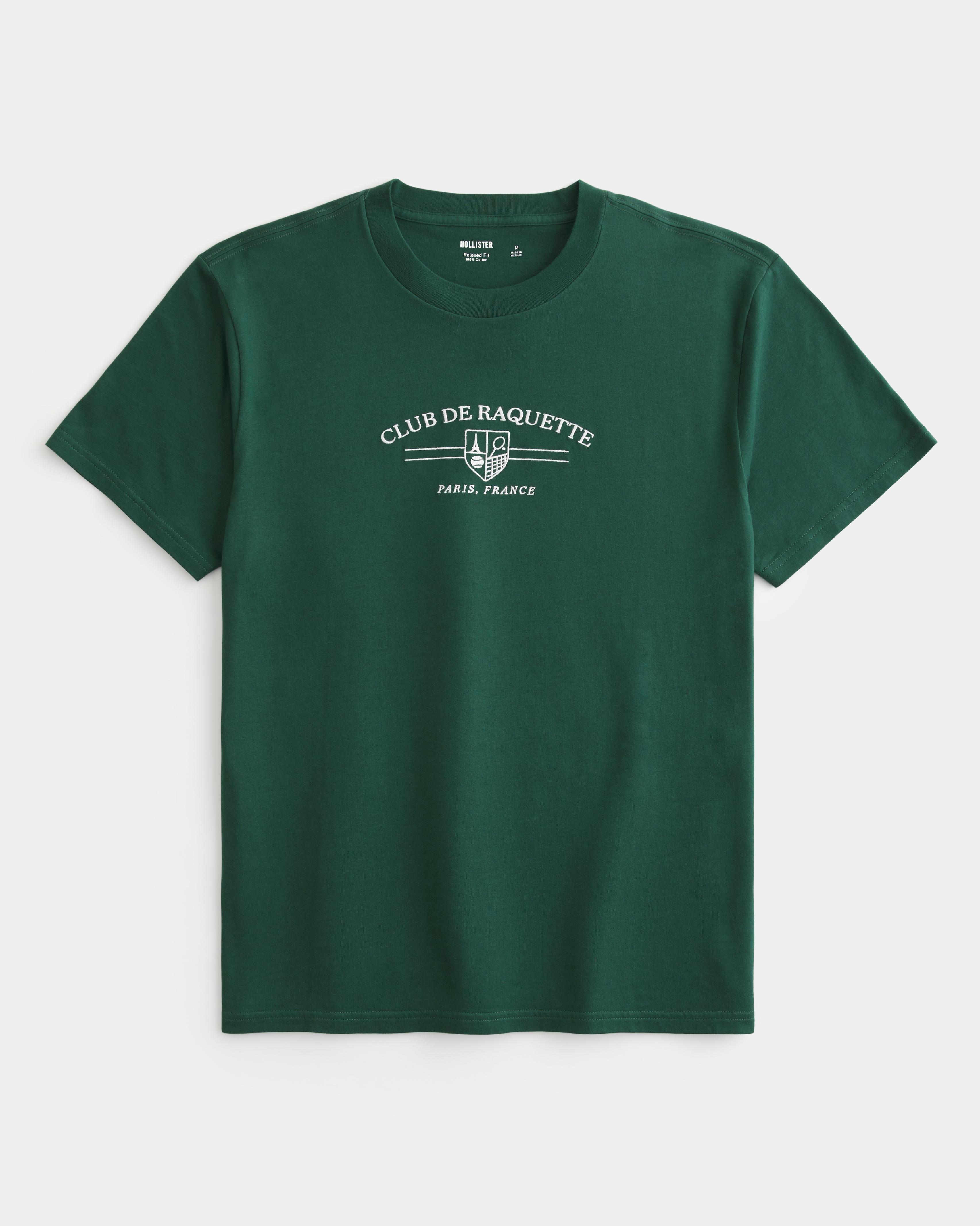 Hollister Relaxed Paris Club De Raquette Graphic Tee in Green for Men Lyst UK