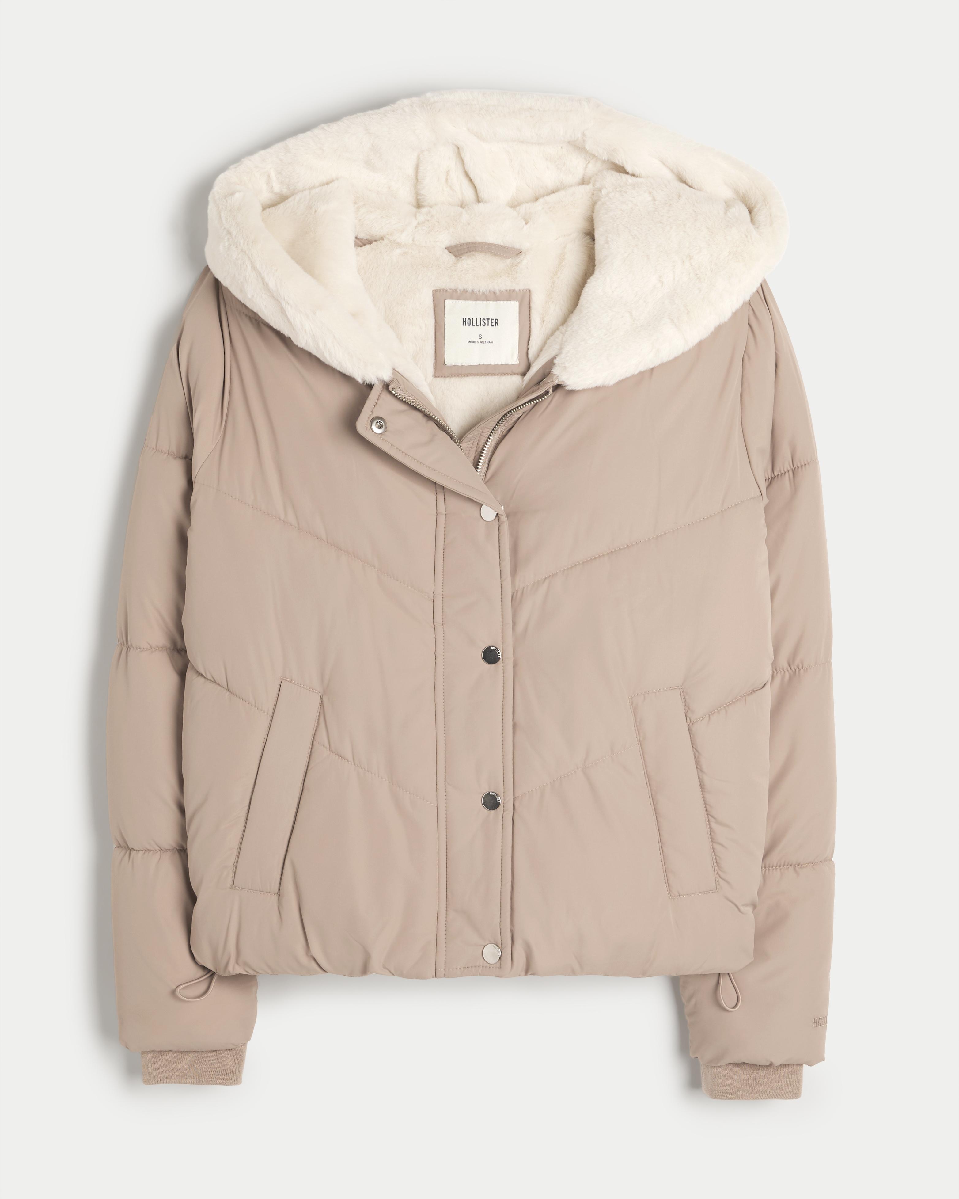 Hollister Ultimate Cozy Lined Puffer Jacket in Natural Lyst UK
