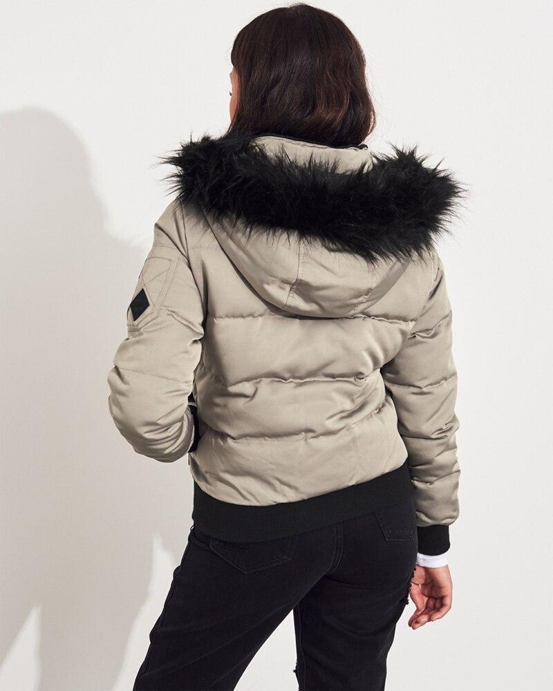 hollister cozy lined down bomber jacket
