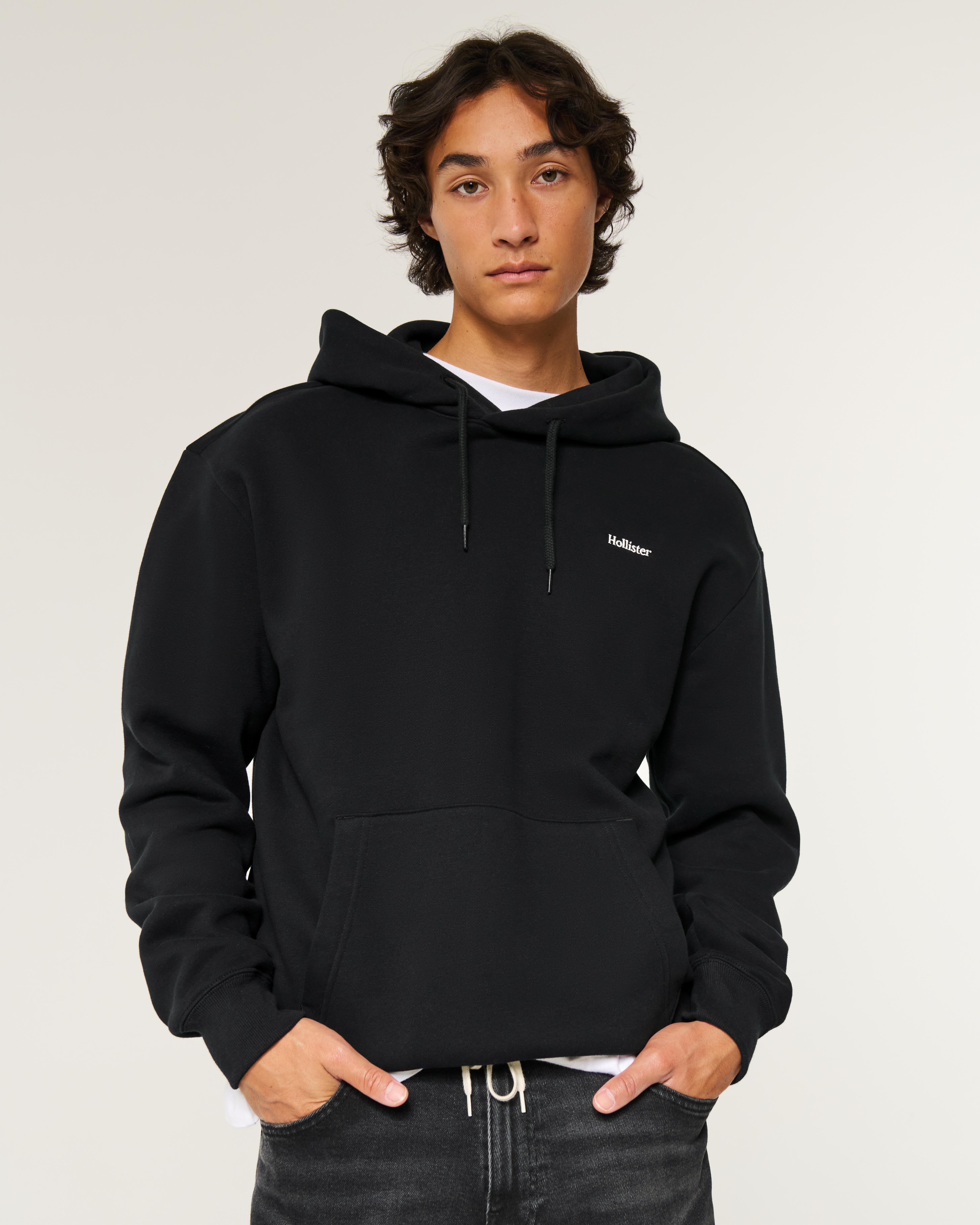 Hollister Relaxed Logo Hoodie in Black for Men Lyst UK