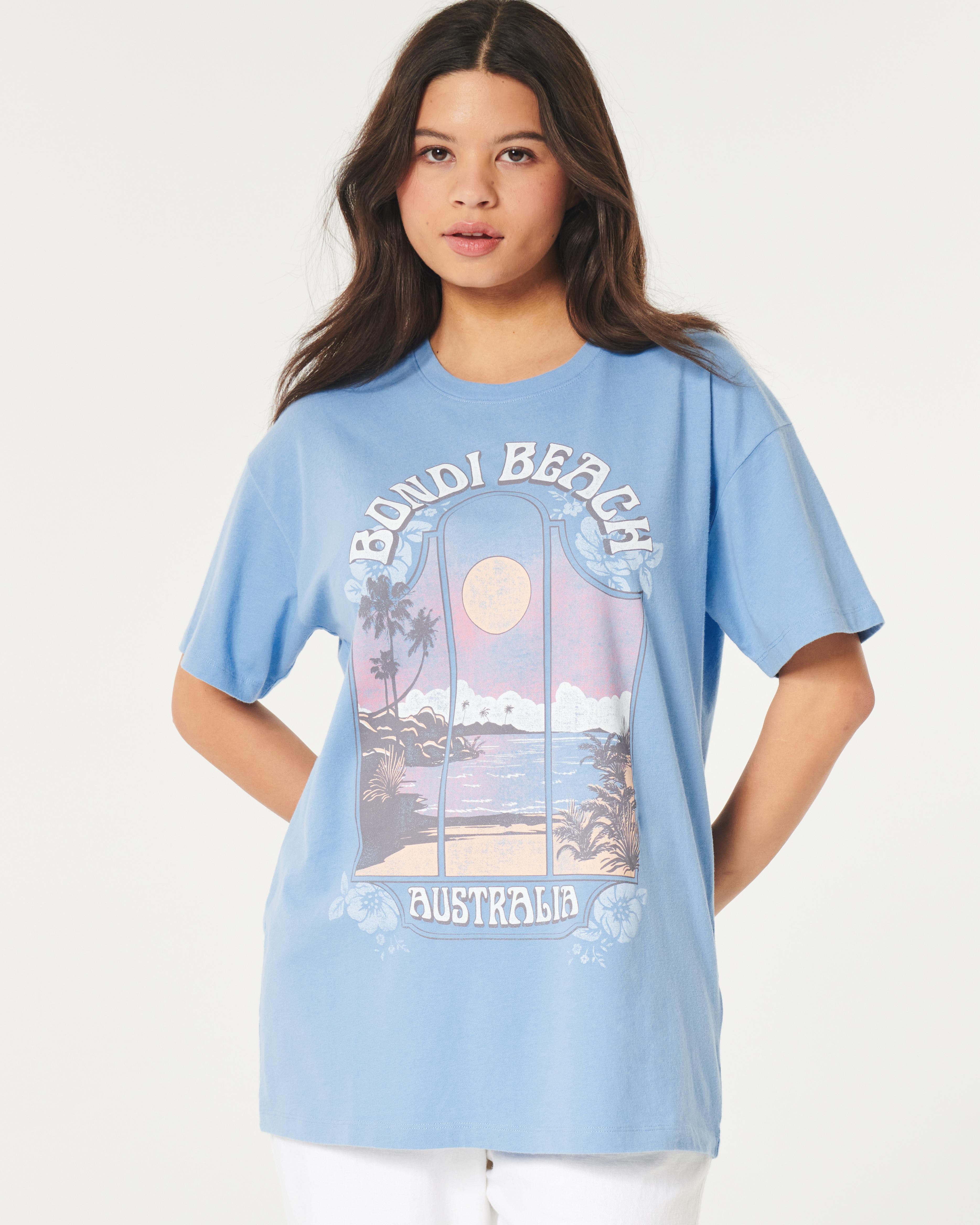 Hollister blue t shirt sales