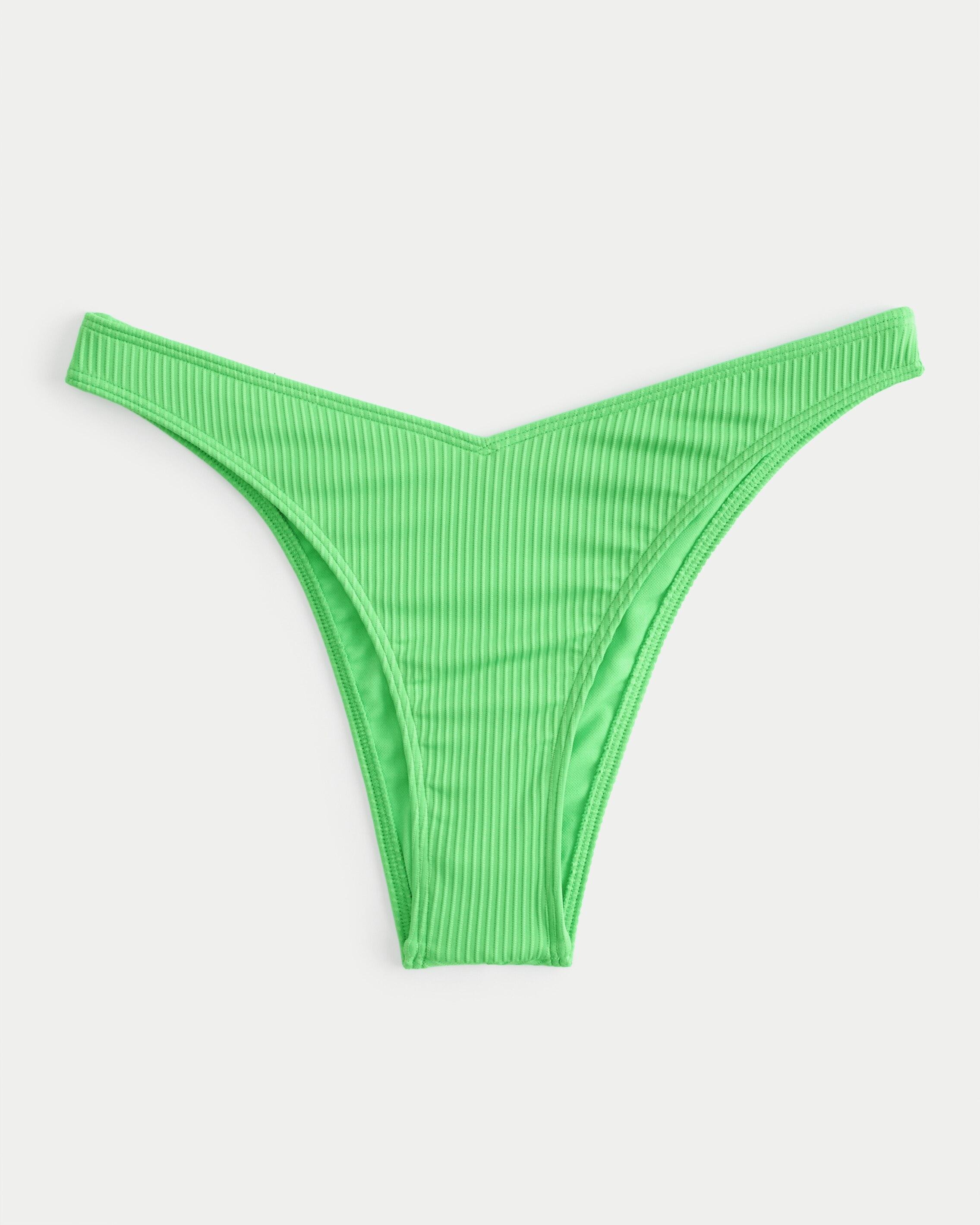 Hollister Gerippte Bikinihose mit hohem Bein in Grün | Lyst DE