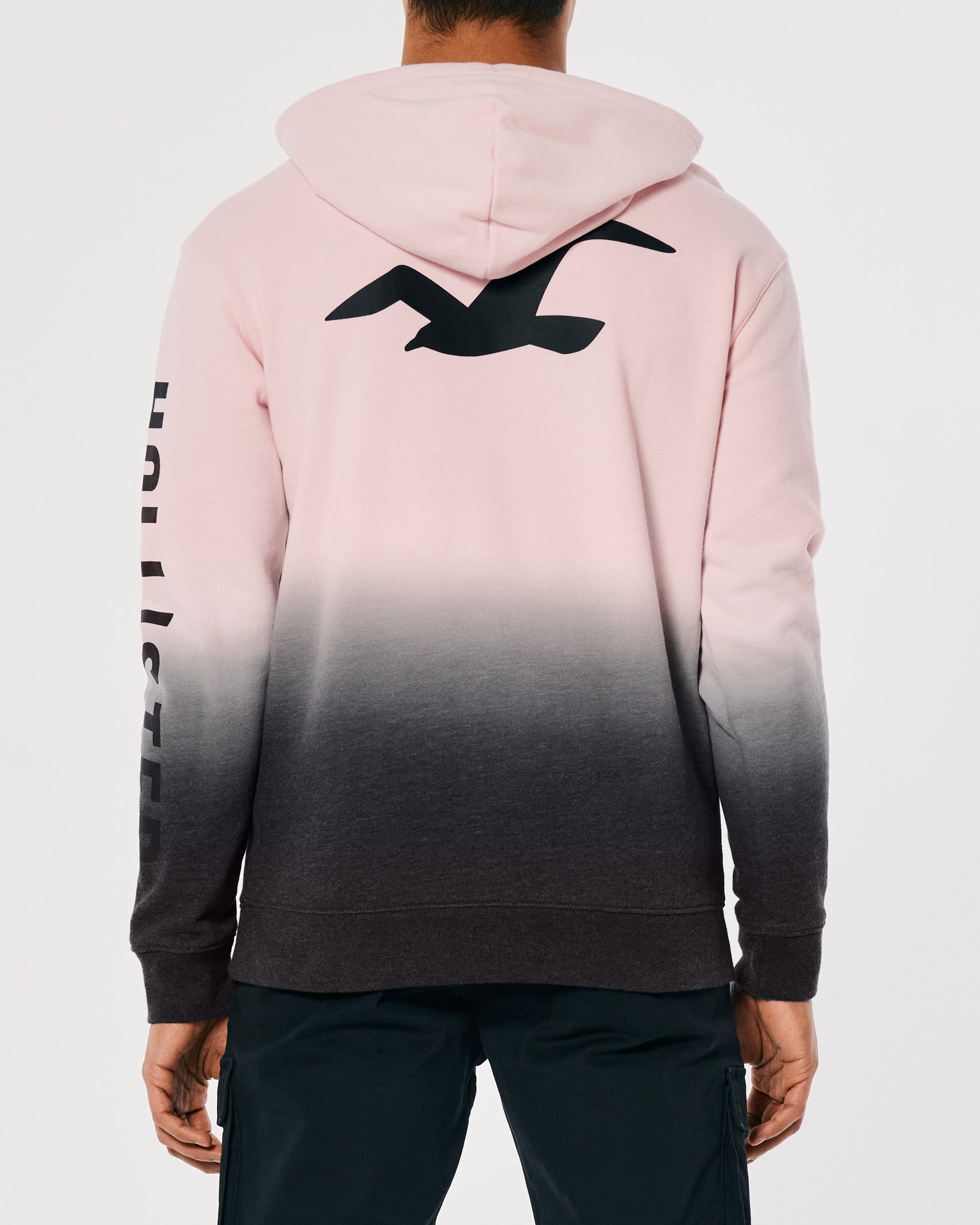 Hollister Ombre Print Logo Graphic Hoodie in Pink for Men Lyst UK