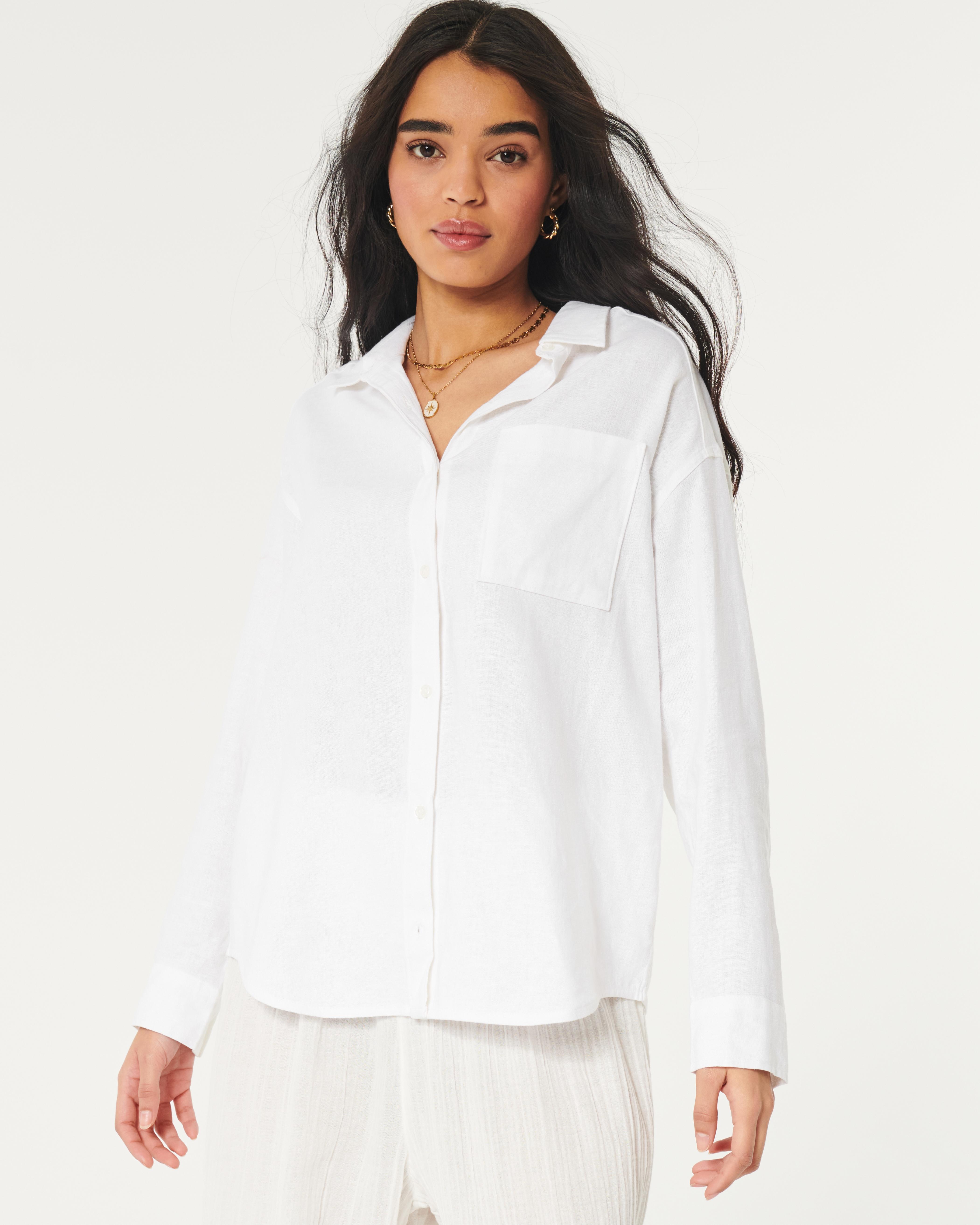Hollister white shirt womens discount