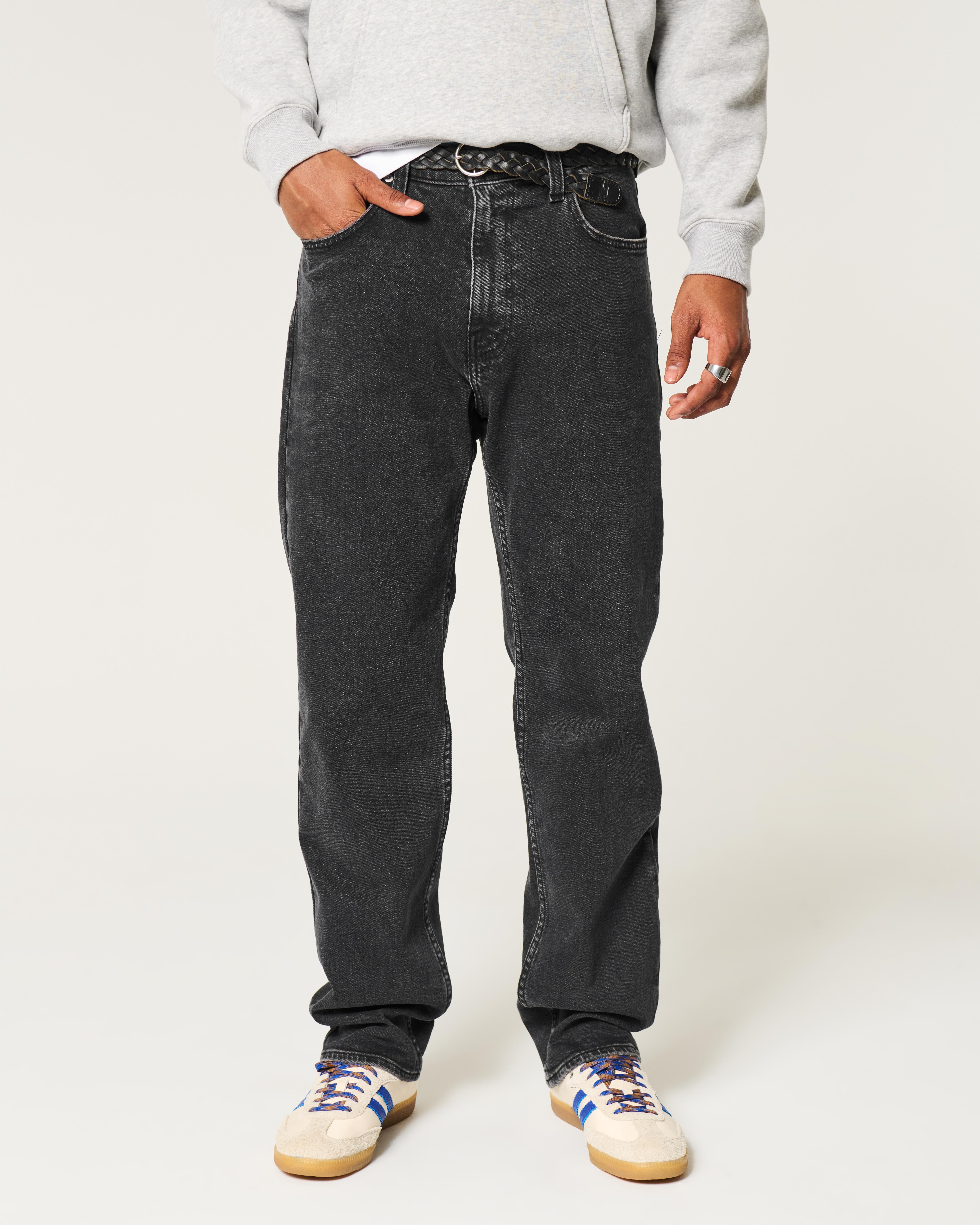 Hollister Washed Black Loose Jeans in Blue for Men Lyst UK