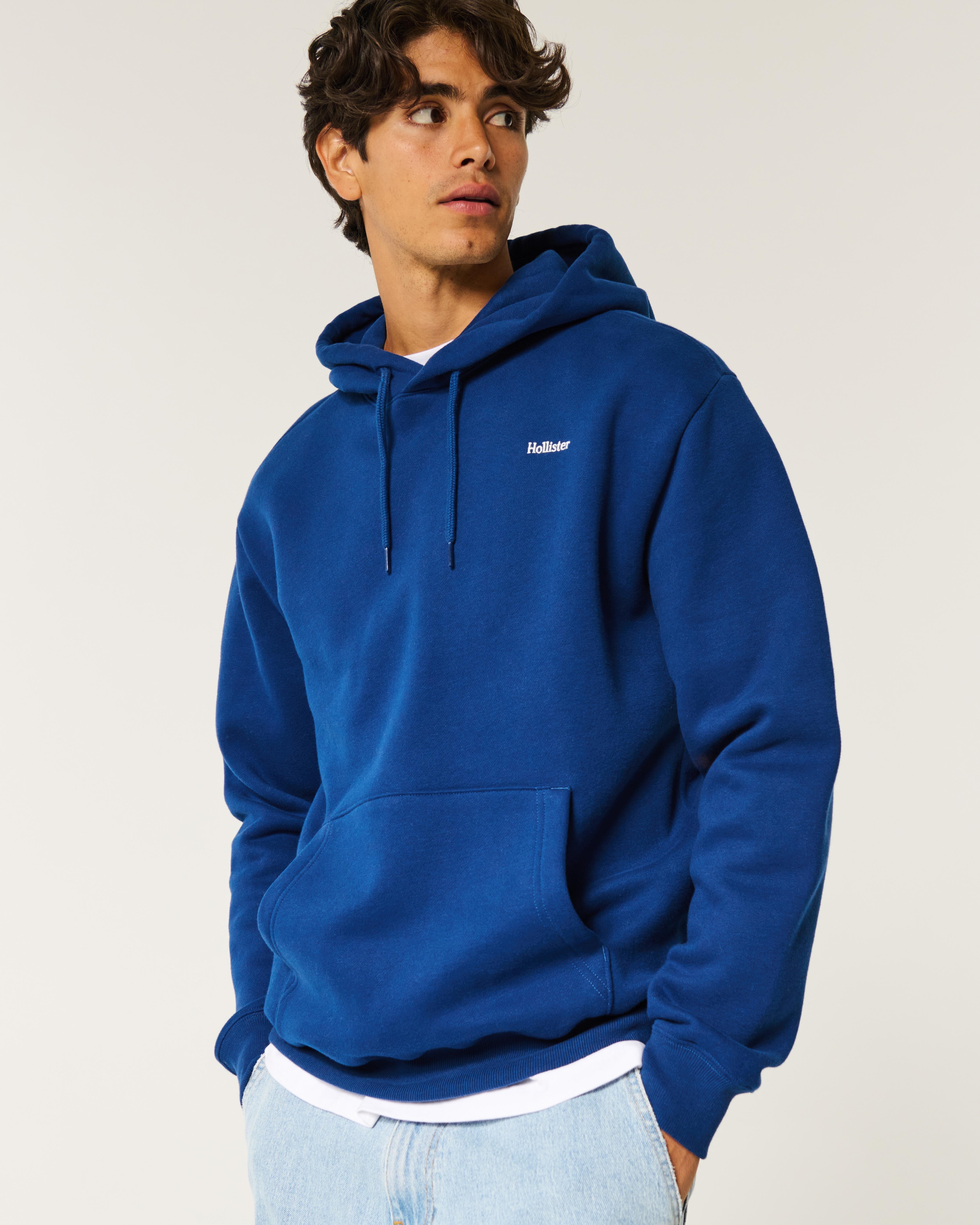 Hollister Relaxed Logo Hoodie in Blue for Men Lyst UK