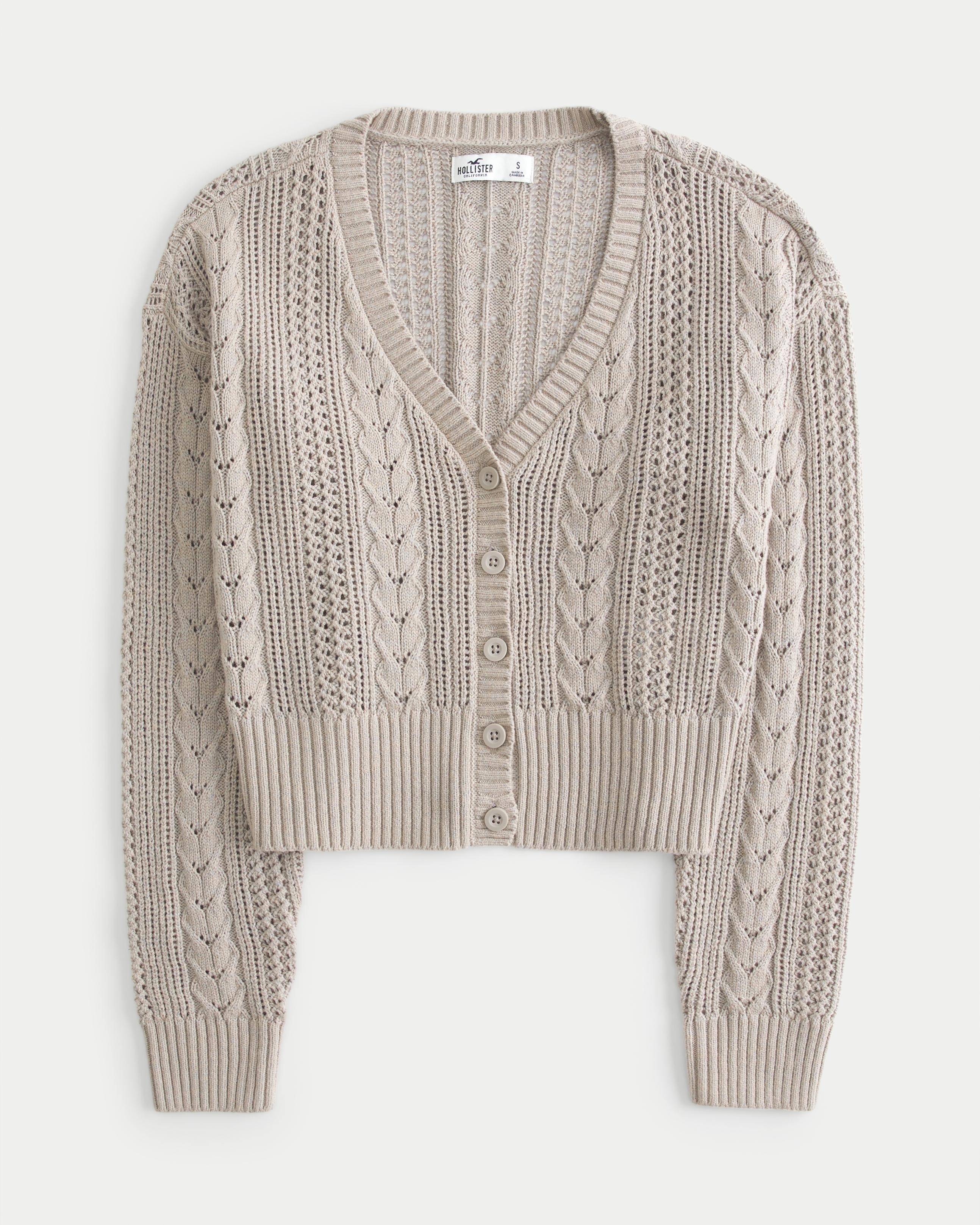 Hollister Lässiger Cardigan mit Ziernähten in Weiß Lyst DE