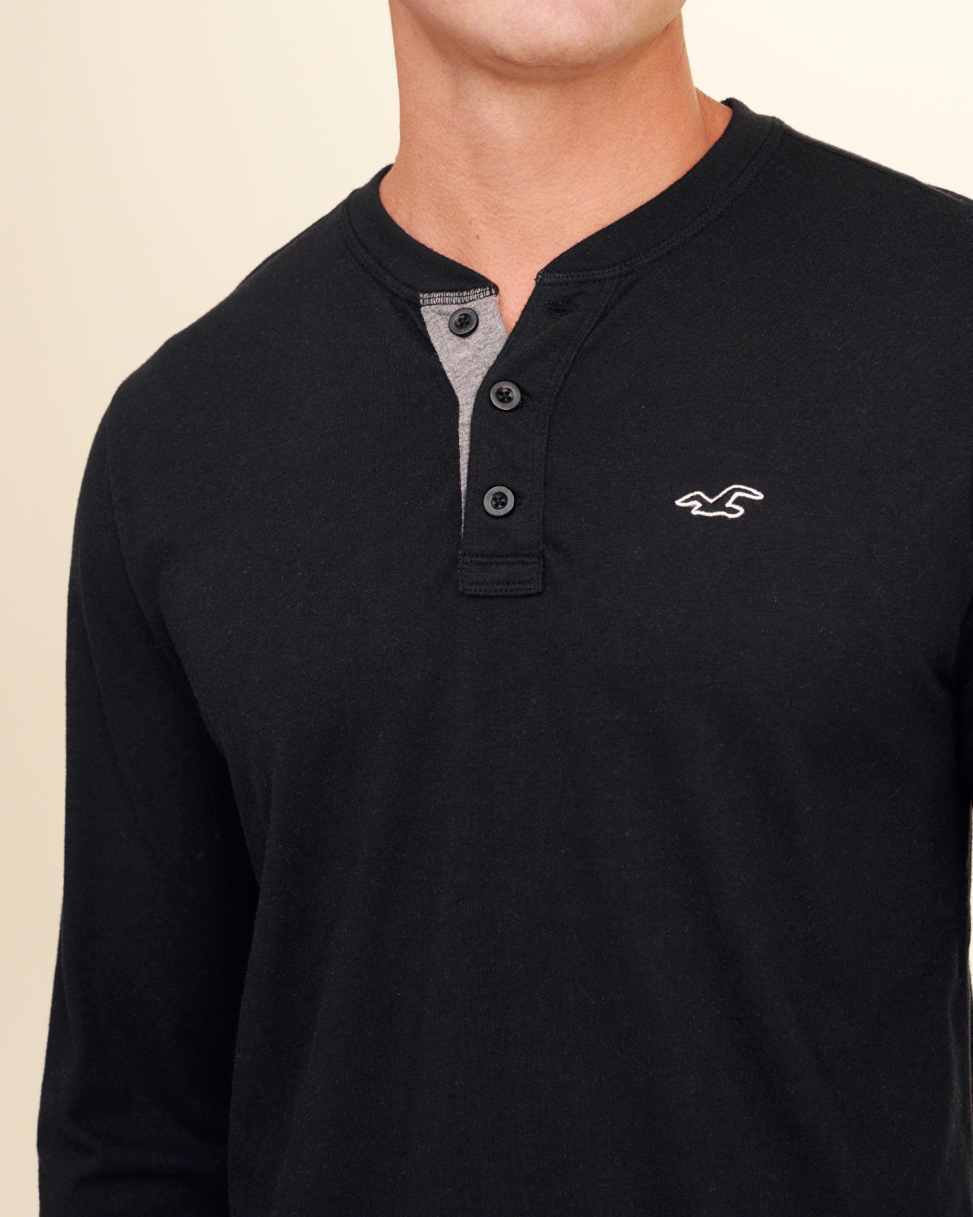 Lyst Hollister Musthave Henley in Black for Men