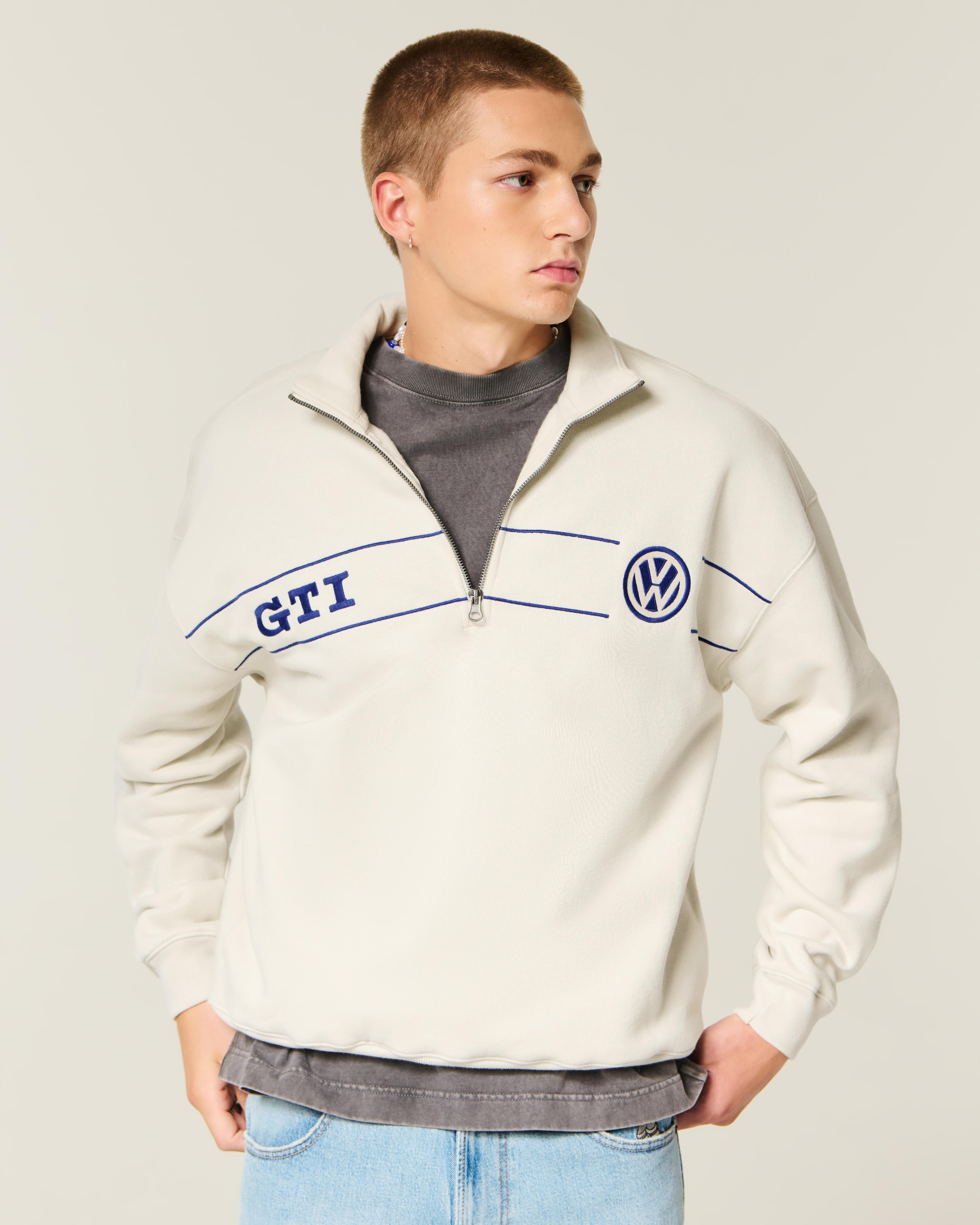 Hollister Boxy Half-zip Volkswagen Graphic Sweatshirt in Natural