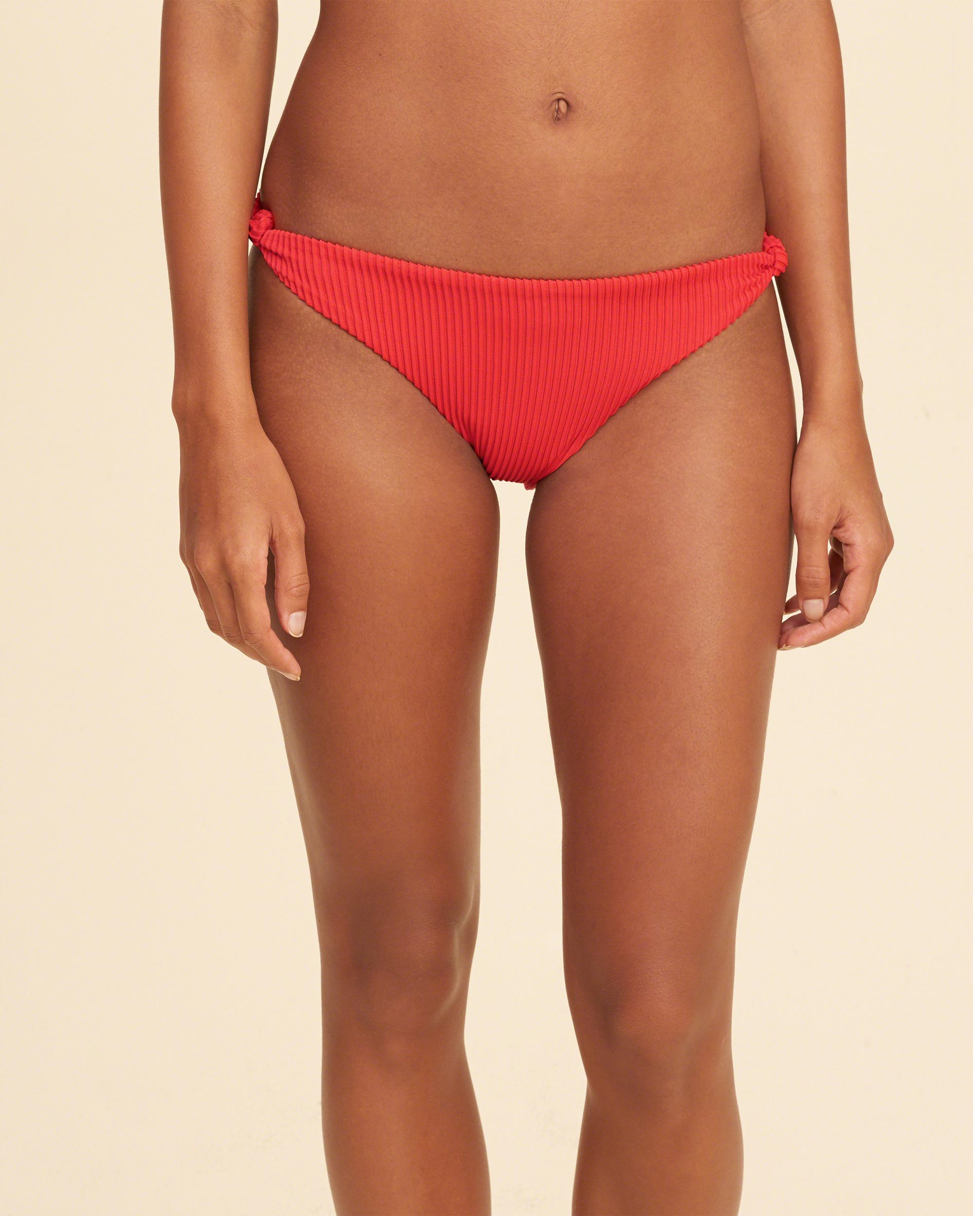 Lyst Hollister Ribbed Sideknot Bikini Bottom in Red