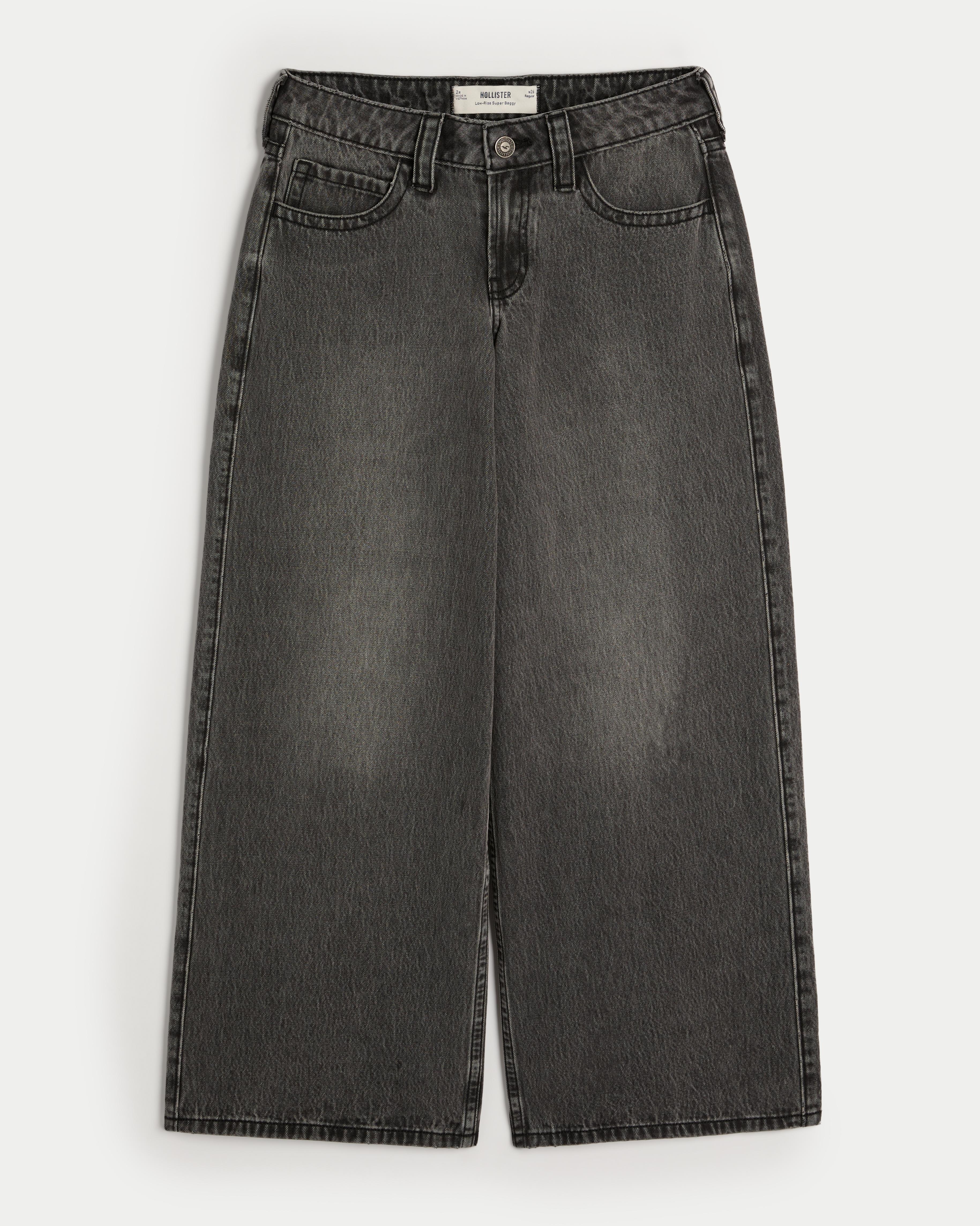 Hollister Low-rise Washed Black Super Baggy Jeans in Grey Lyst UK