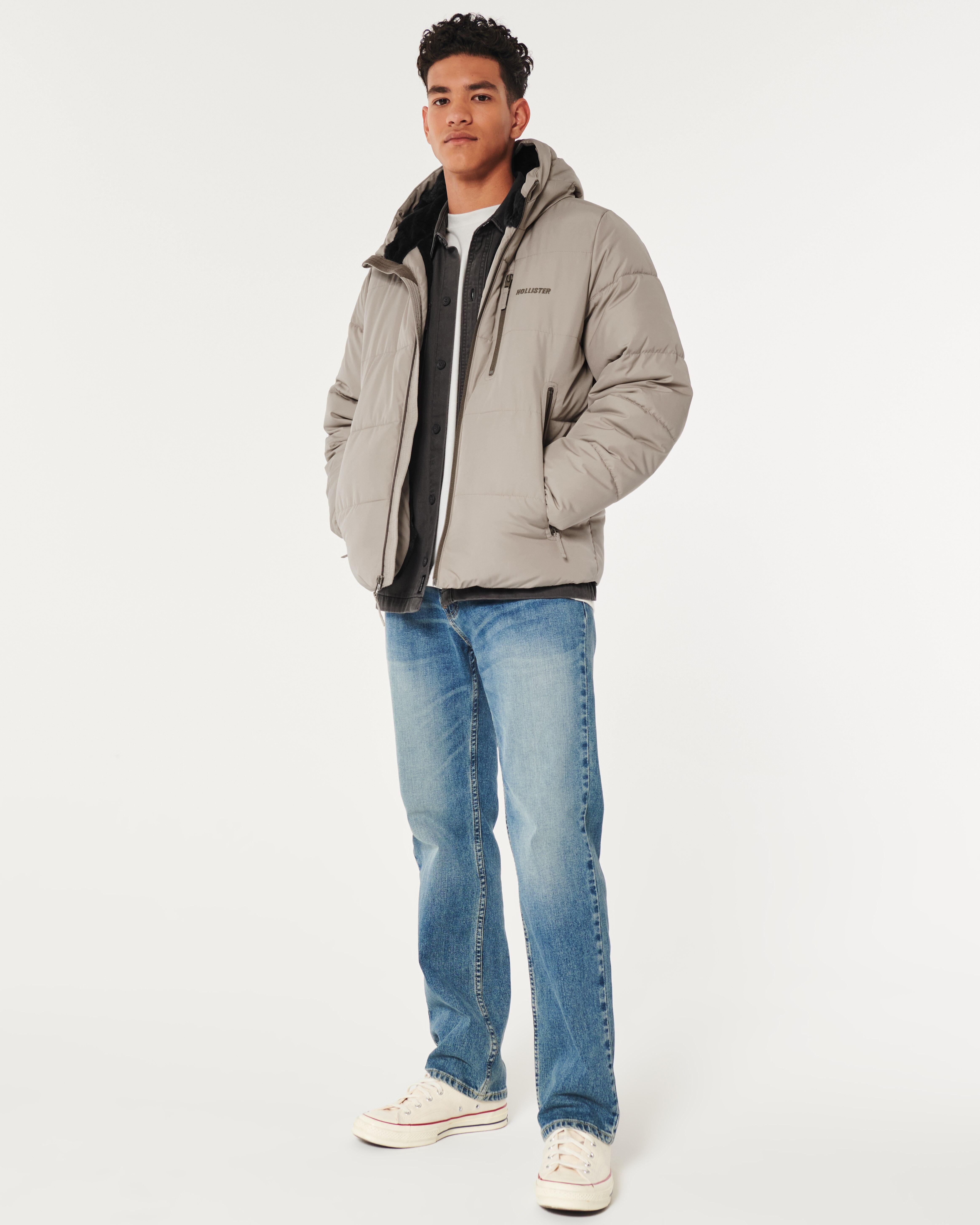 Hollister Ultimate Cozy-lined Puffer Jacket in Grey for Men | Lyst UK