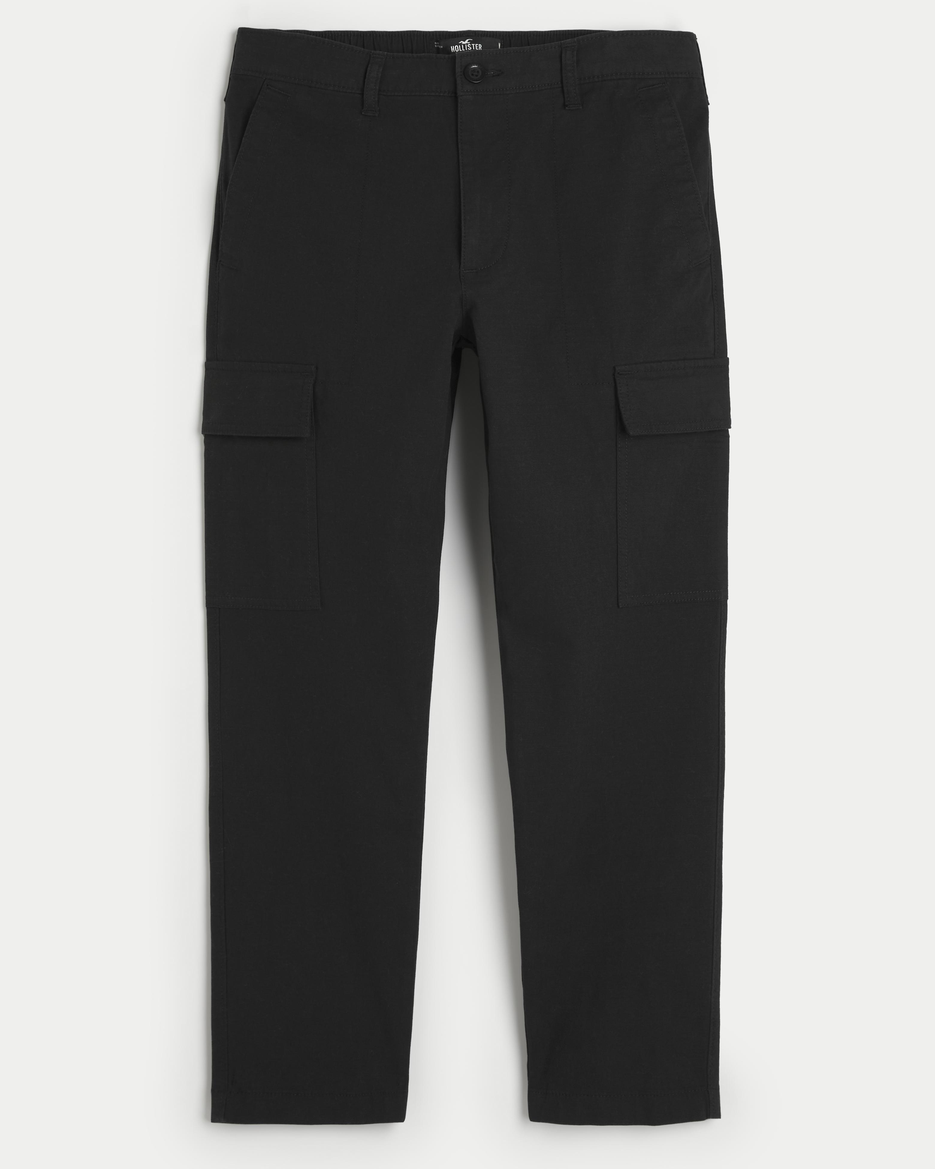 Hollister Slim Straight Ripstop Cargo Pants in Black for Men