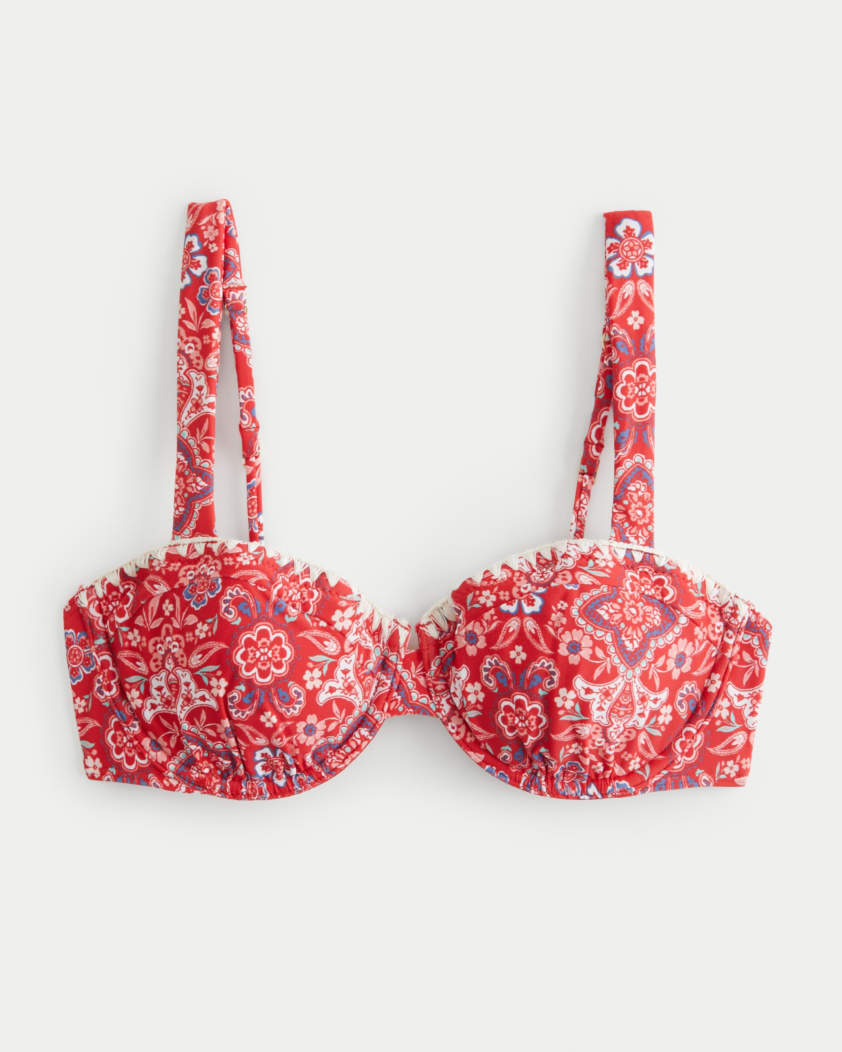 Hollister Pattern Balconette Bikini Top in Red Lyst UK