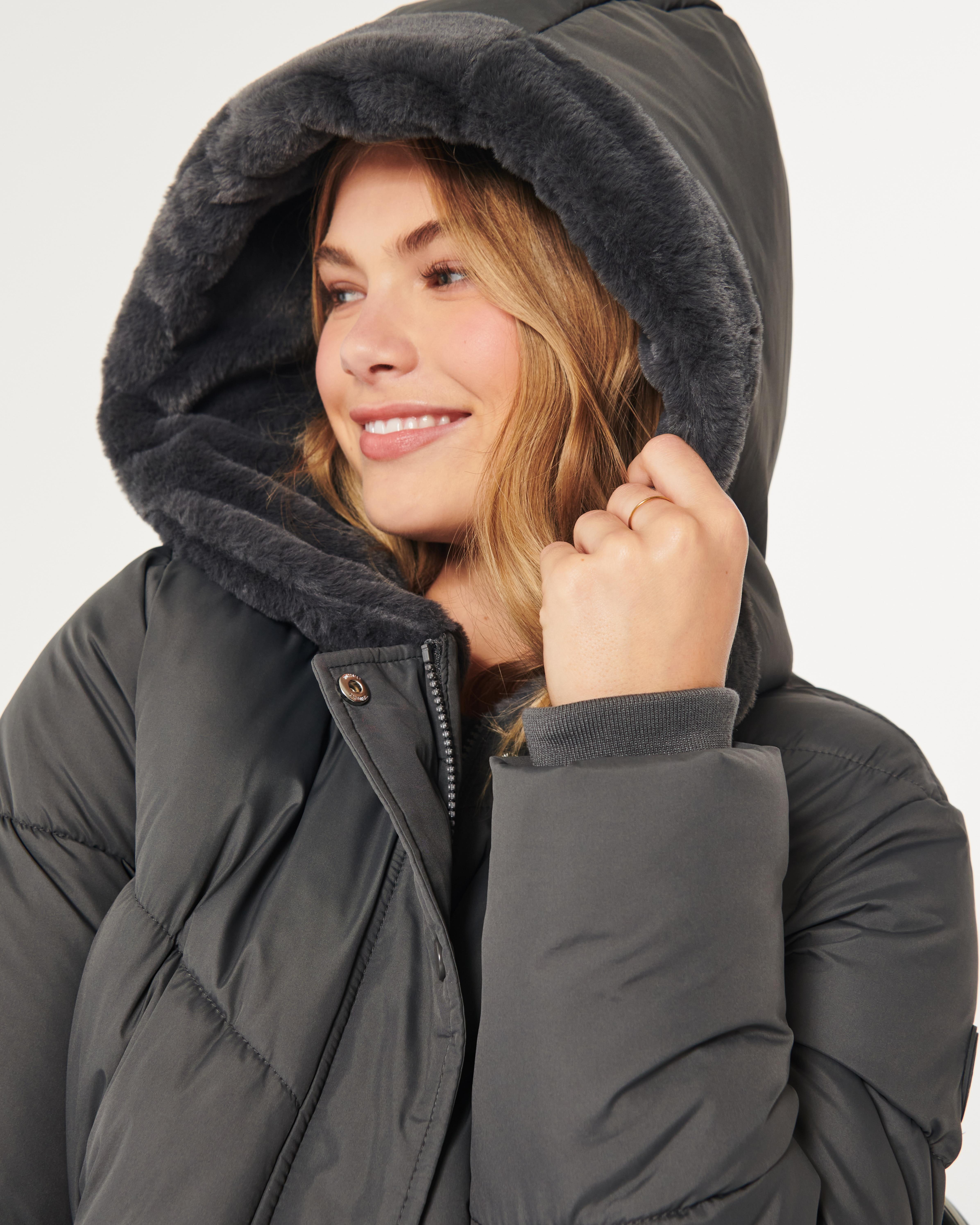 hollister puffer jacket women's long
