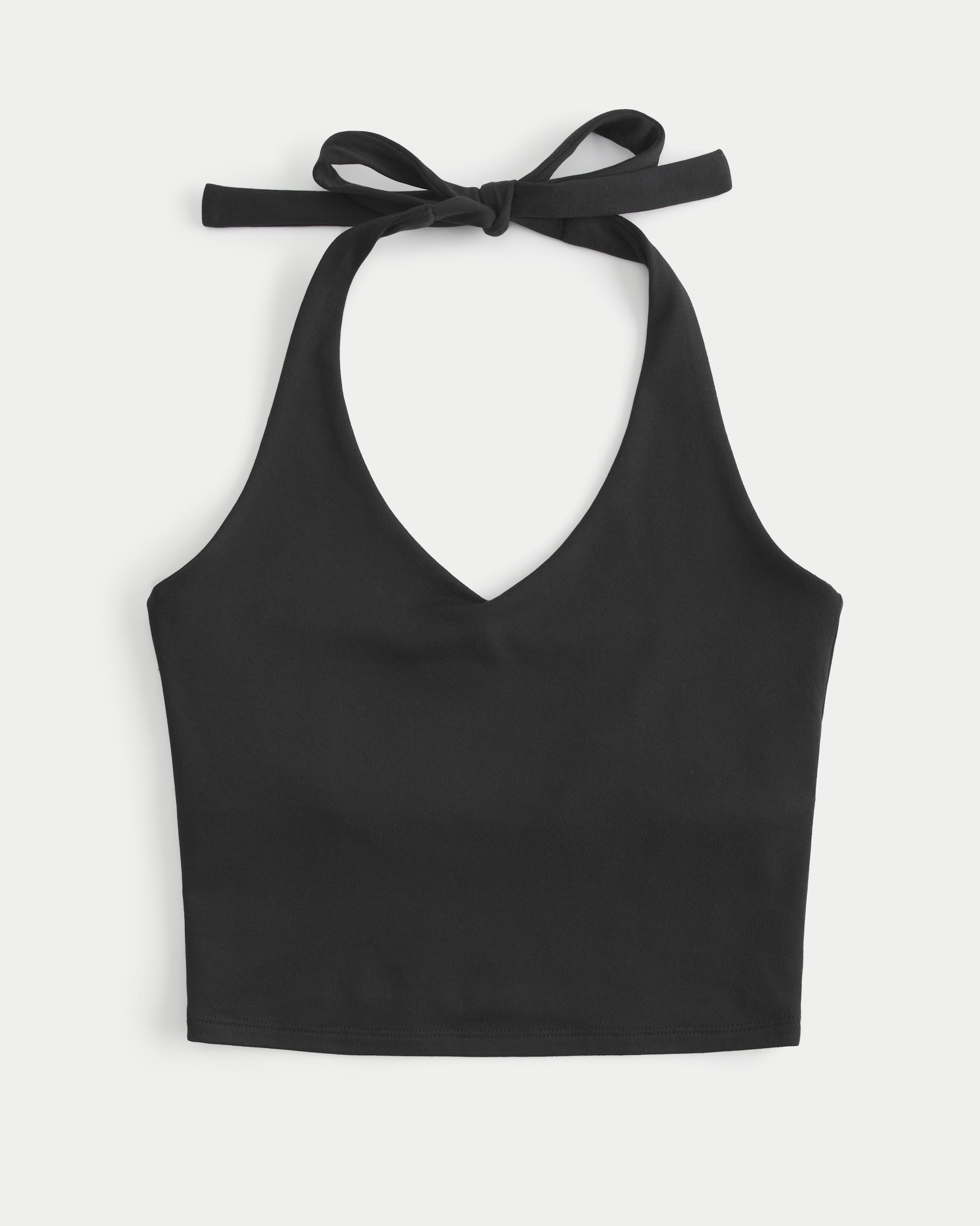 Hollister Soft Stretch Seamless Fabric Halter Top in Black Lyst UK