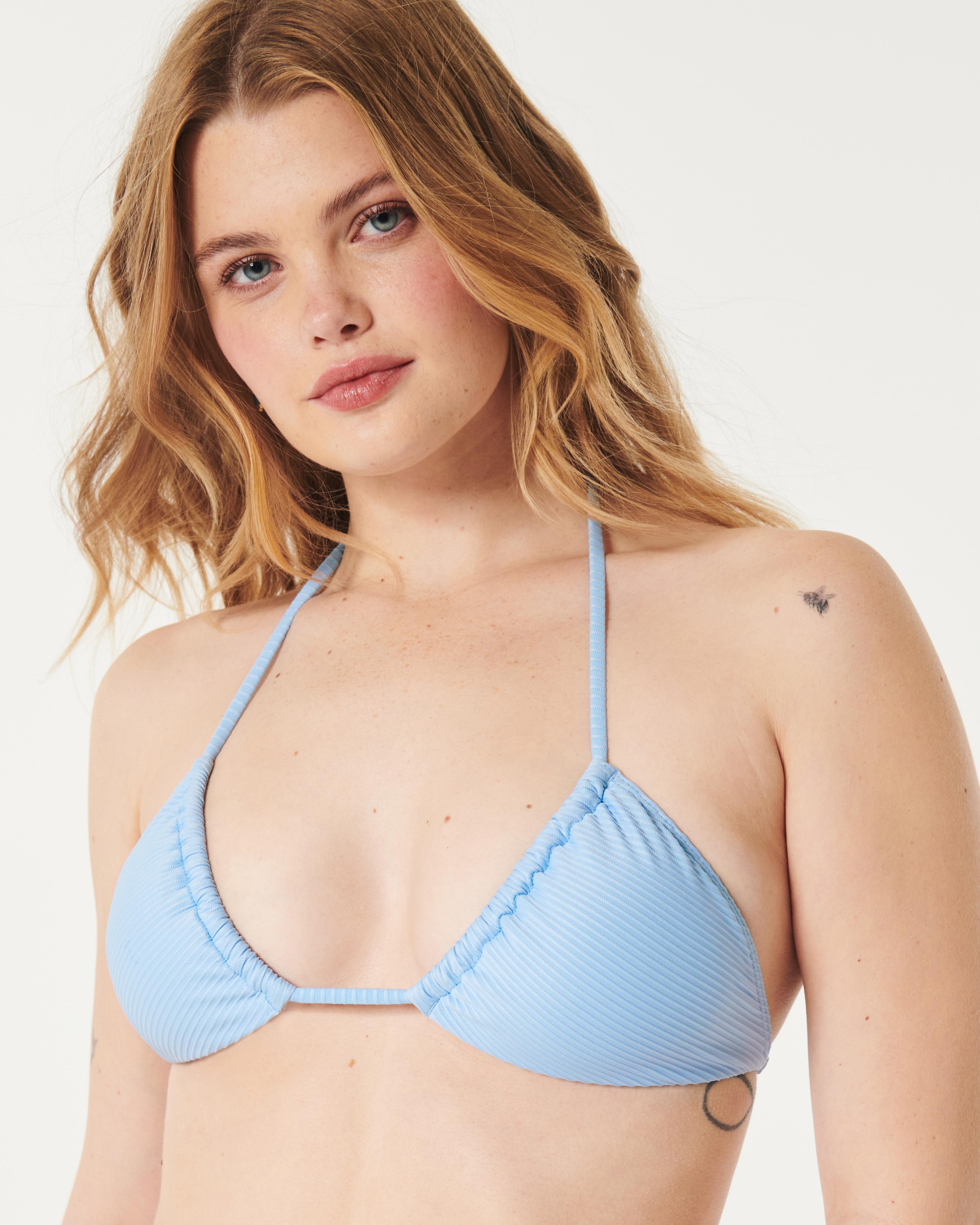 Hollister ribbed triangle best sale bikini top