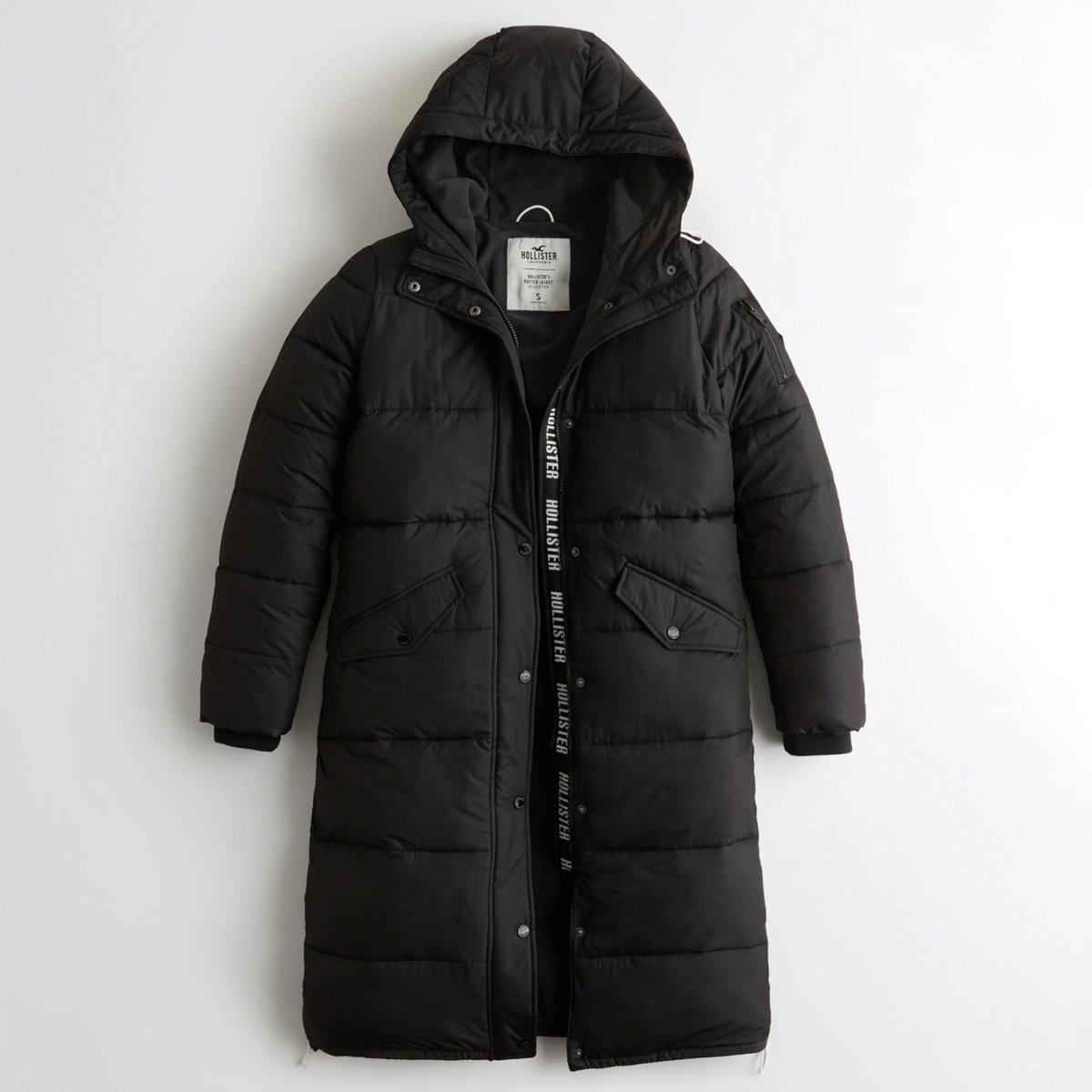 hollister black parka