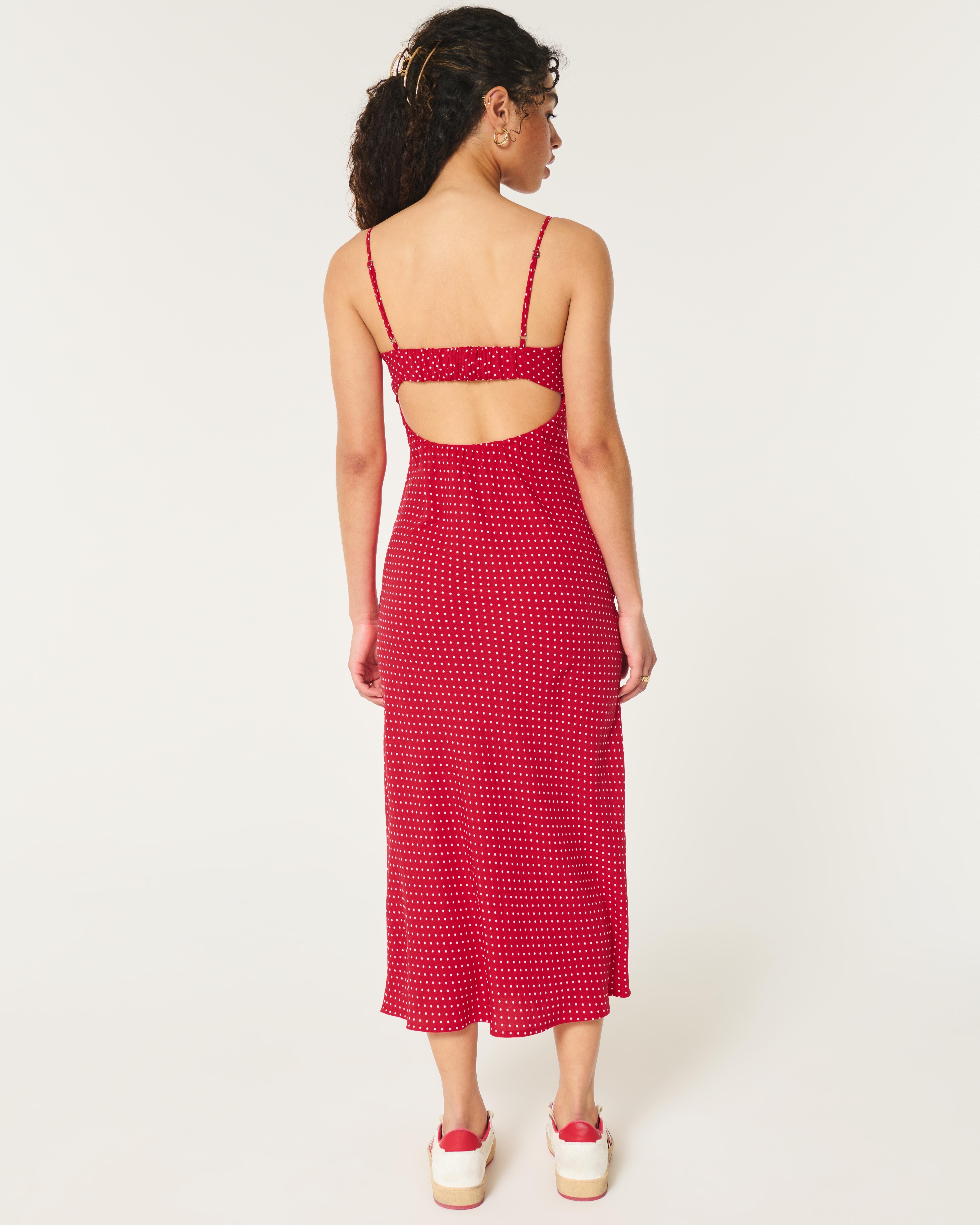 open lace back dress Hollister Womens Red Plaid Polyester Slip Dress Size S Round Neck Pull –  Preworn main image 1