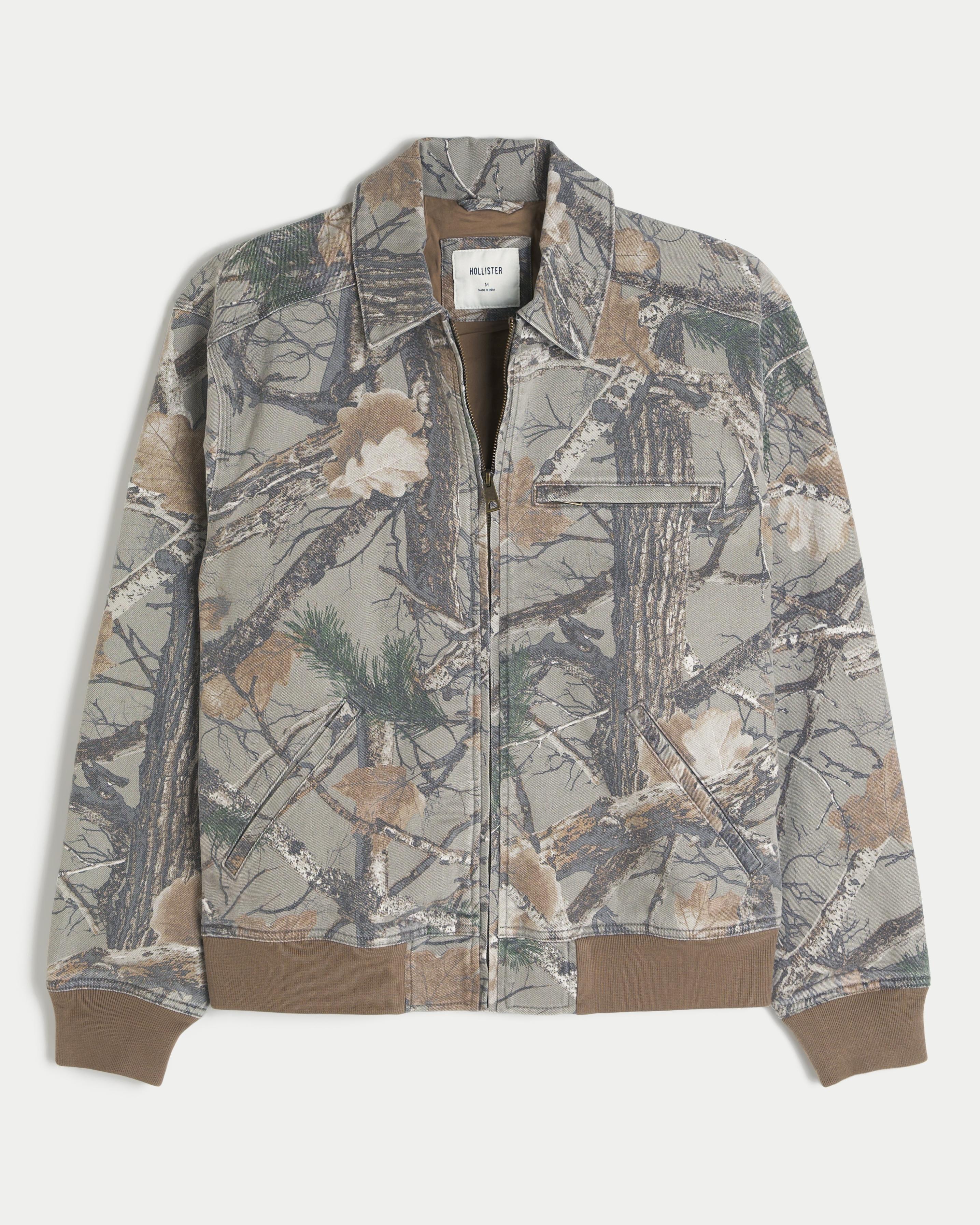 Hollister Zip-up Camo Workwear Jacket in Brown for Men | Lyst UK