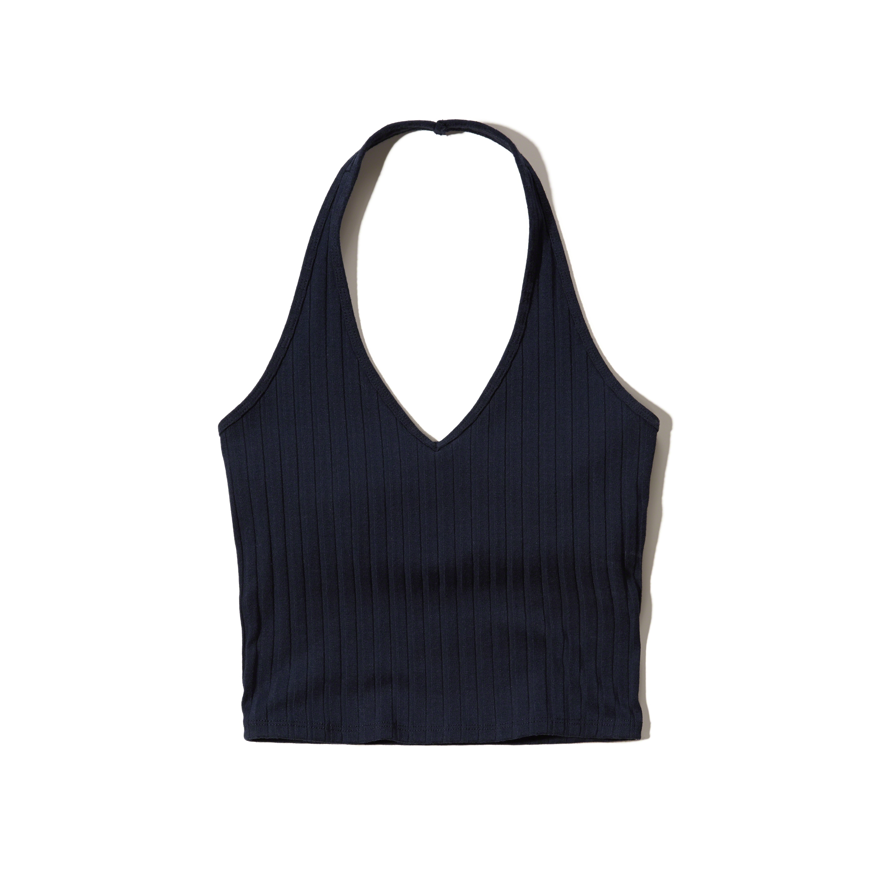 Hollister Synthetic Slim Ribbed Halter Top in Navy (Blue) Lyst