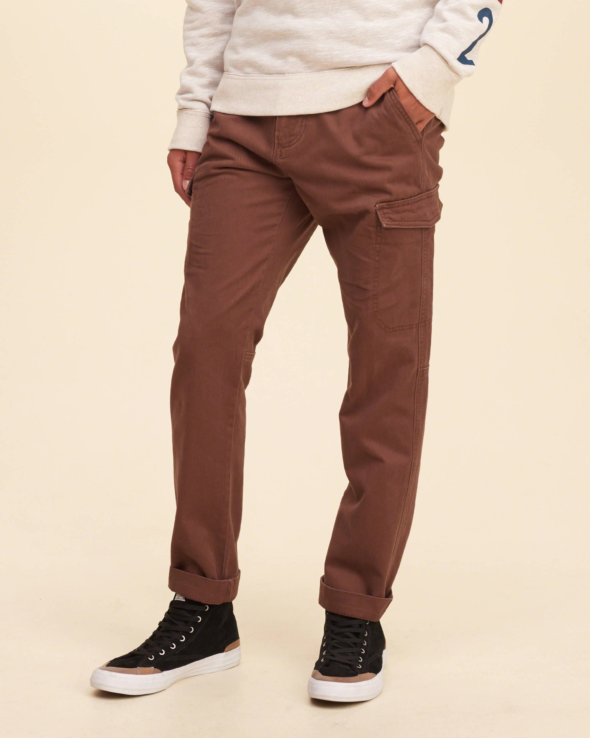 hollister brown cargo pants