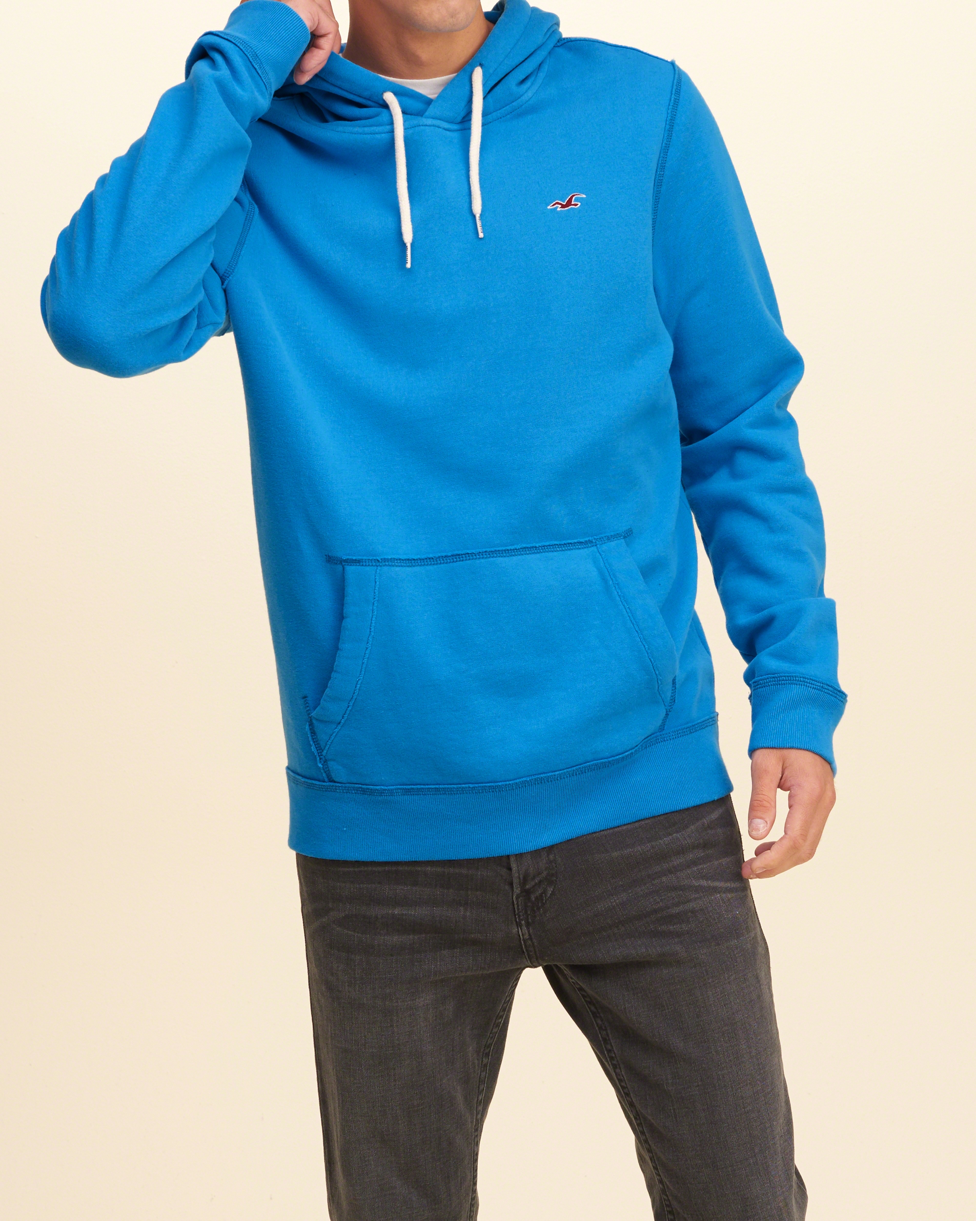 Hollister Iconic Fleece Hoodie in Blue for Men Lyst
