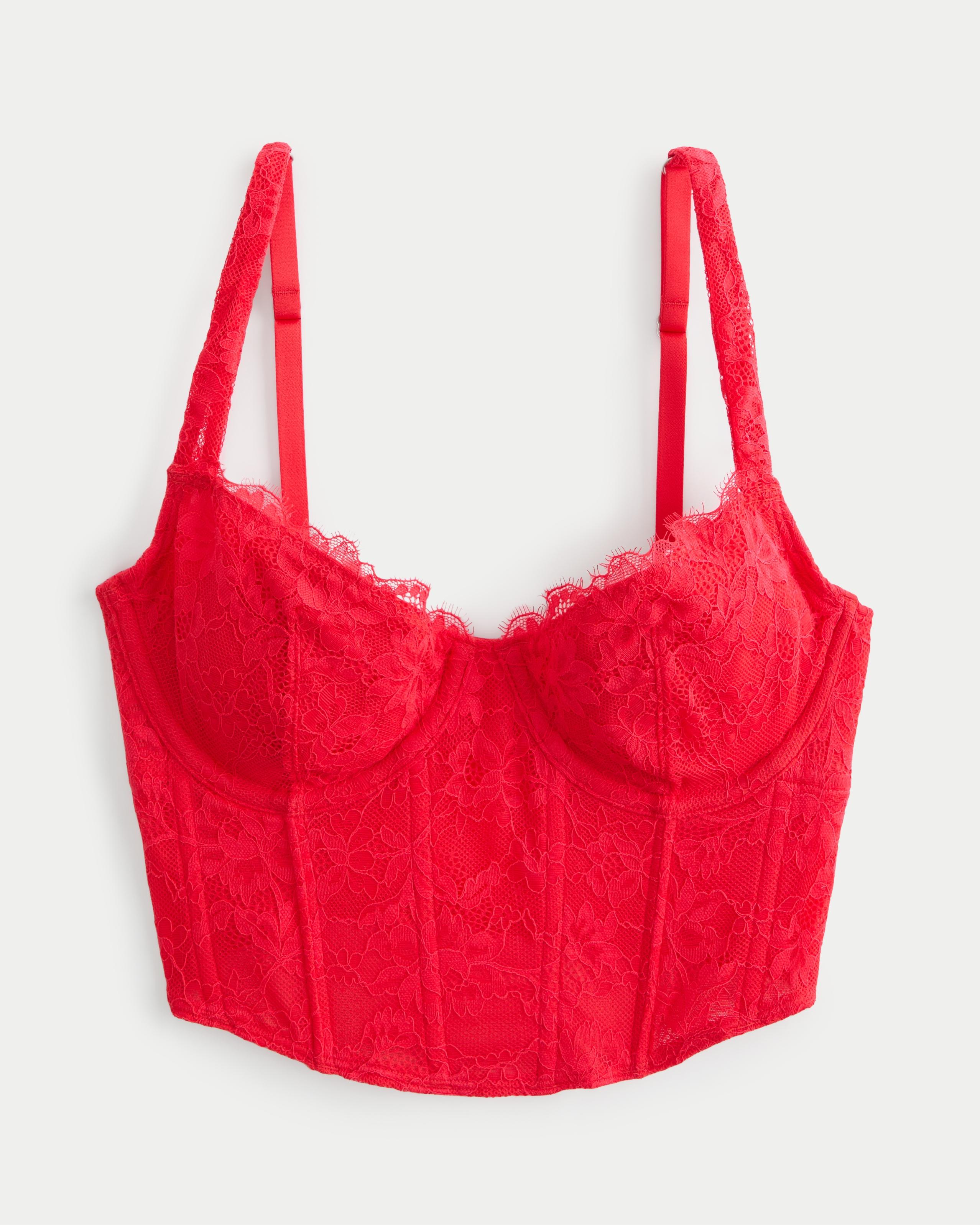 Hollister Gilly Hicks Lace Bustier in Red