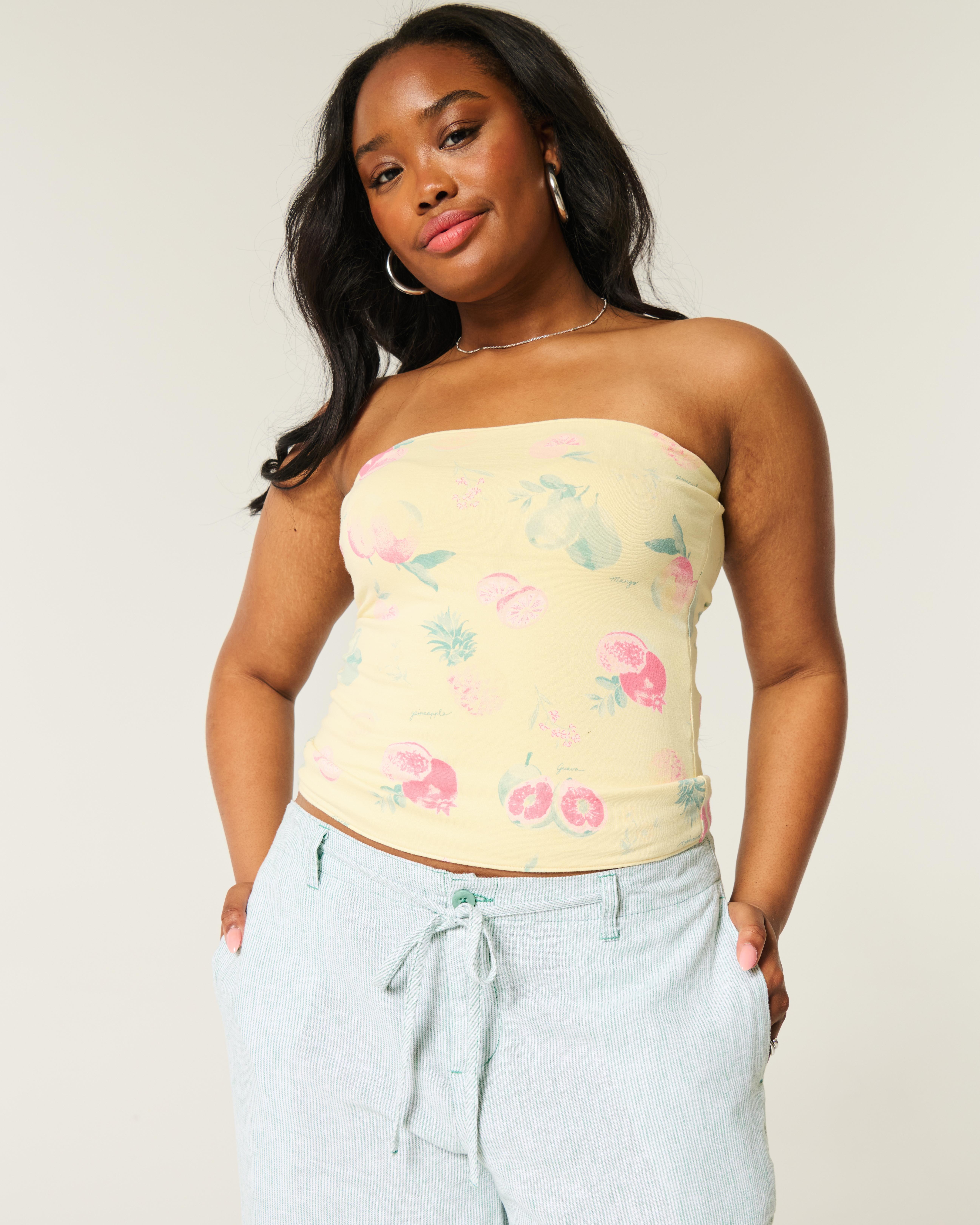 Hollister Yellow Reversible Tube Top Hollister Taylor Reversible