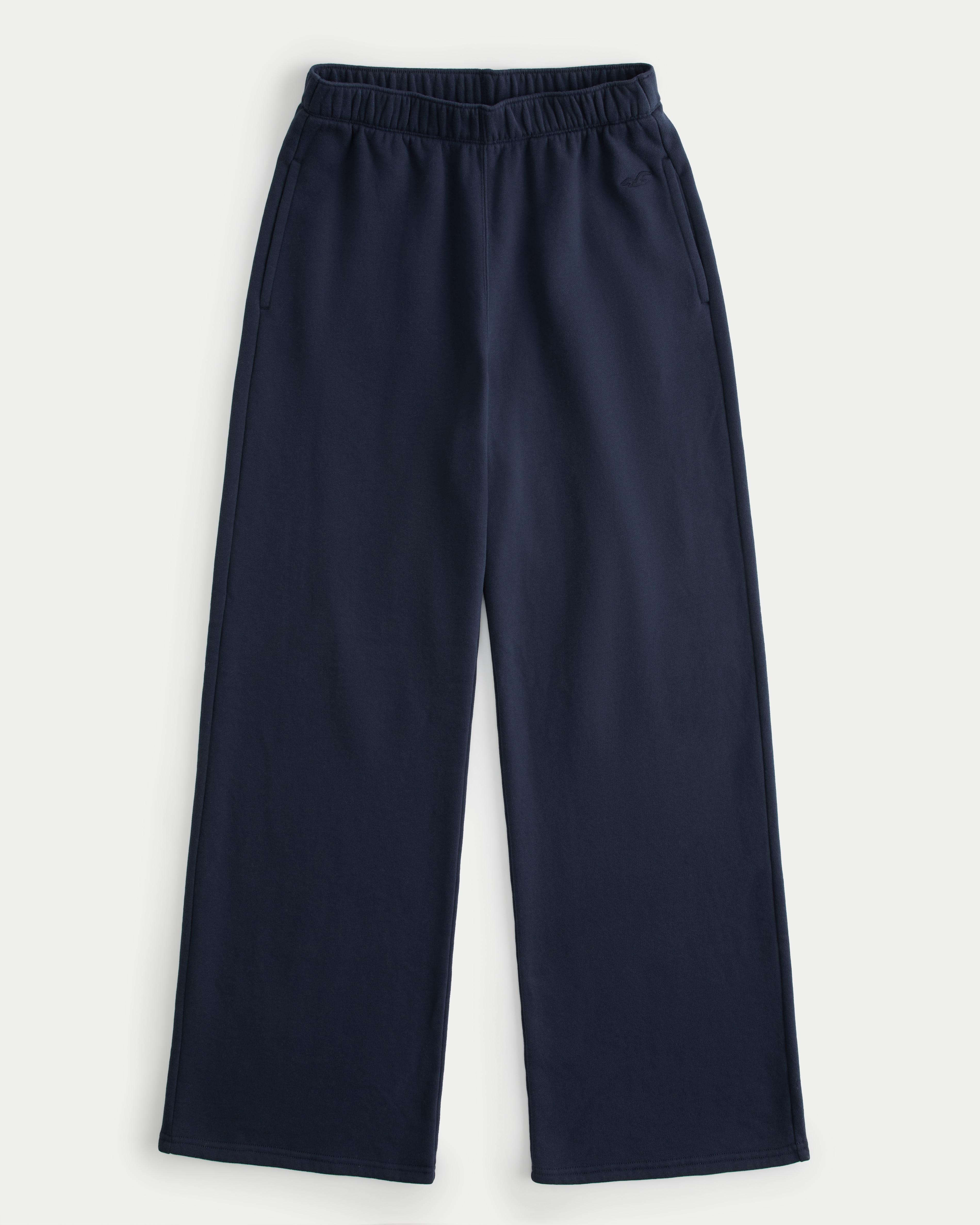 Hollister Feel Good Ultra High rise Wide leg Sweatpants in Blue