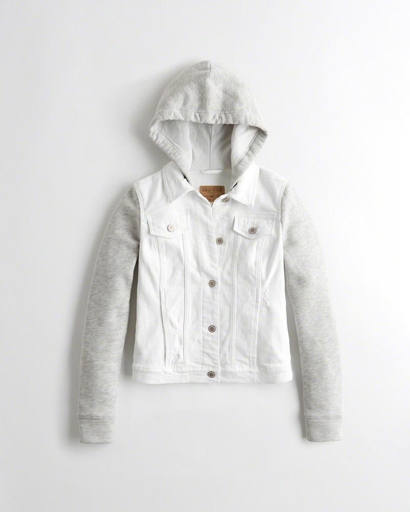 hooded denim jacket hollister
