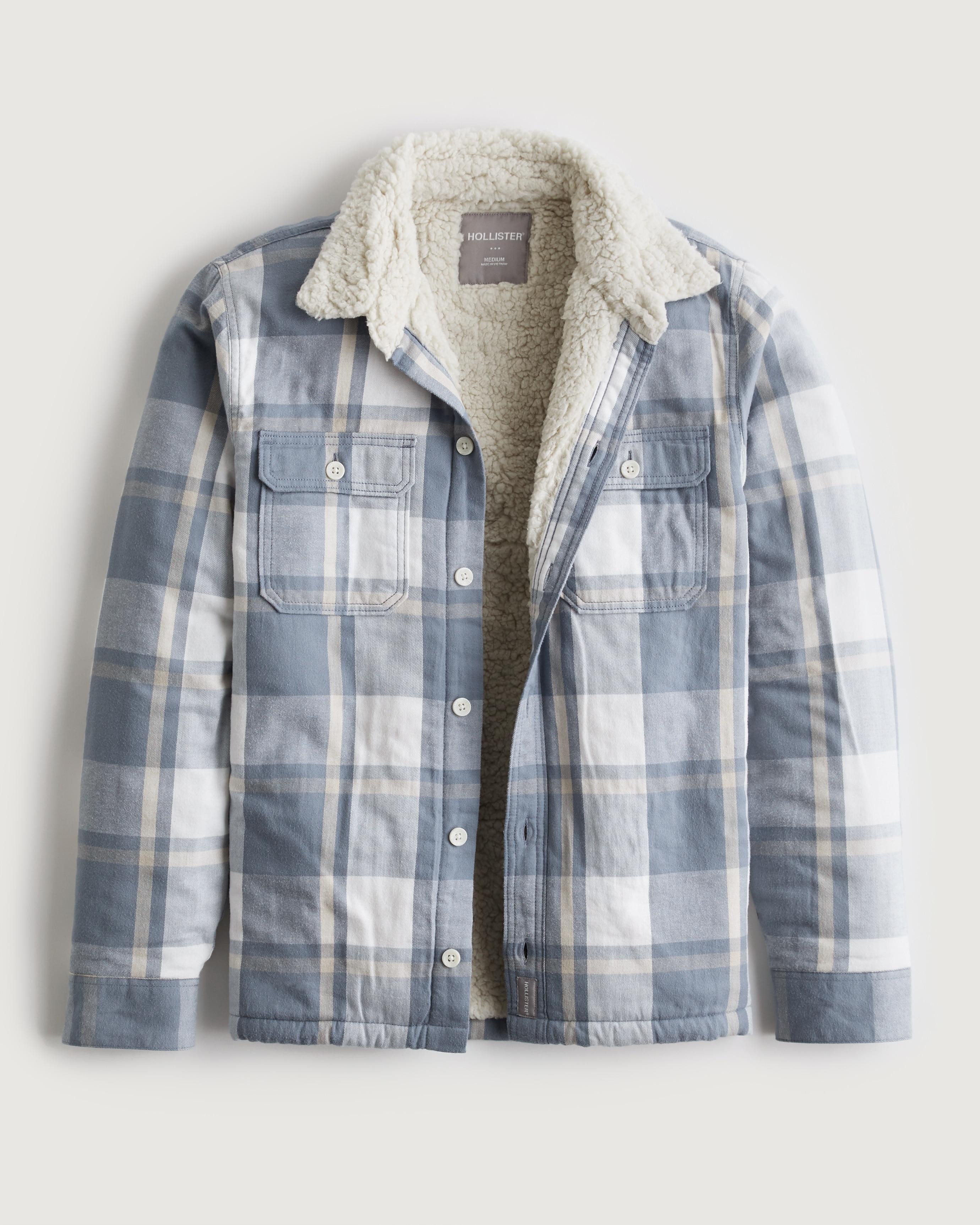 Hollister Hemdjacke mit Sherpa-Futter in Blau für Herren Lyst DE