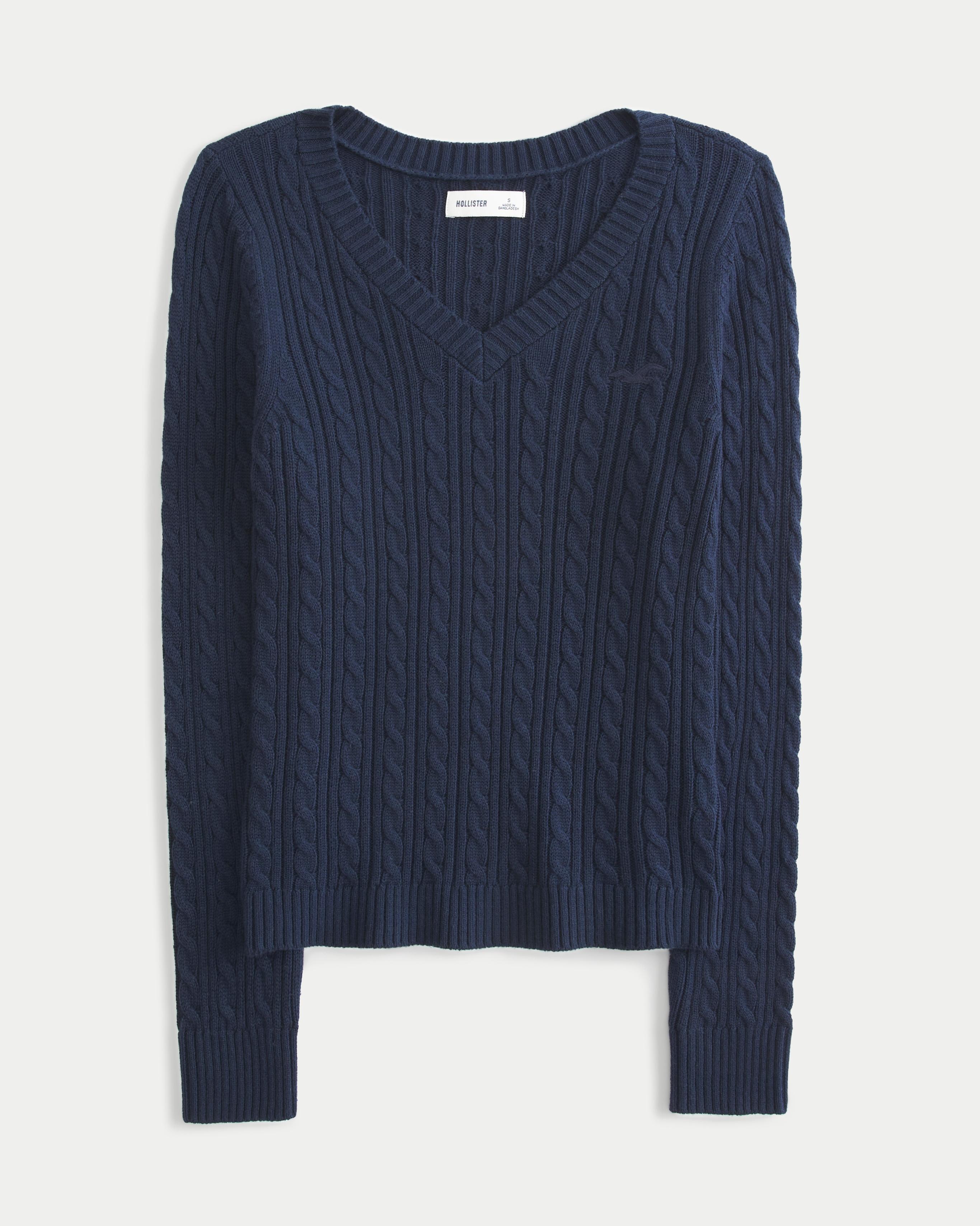 Hollister v neck sweater women's hot sale